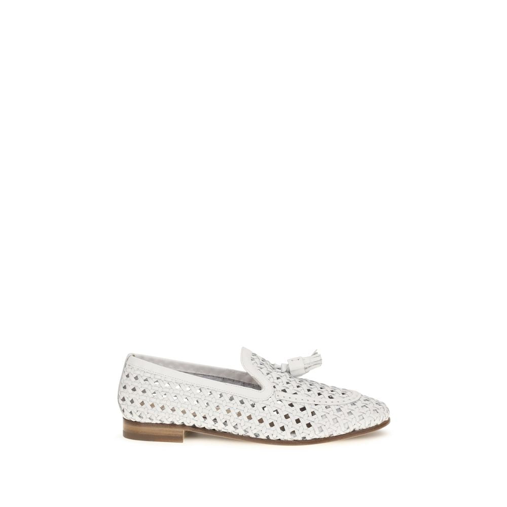 Fratelli Rossetti White Calf Leather Bos Taurus Slip-On Women's Loafers