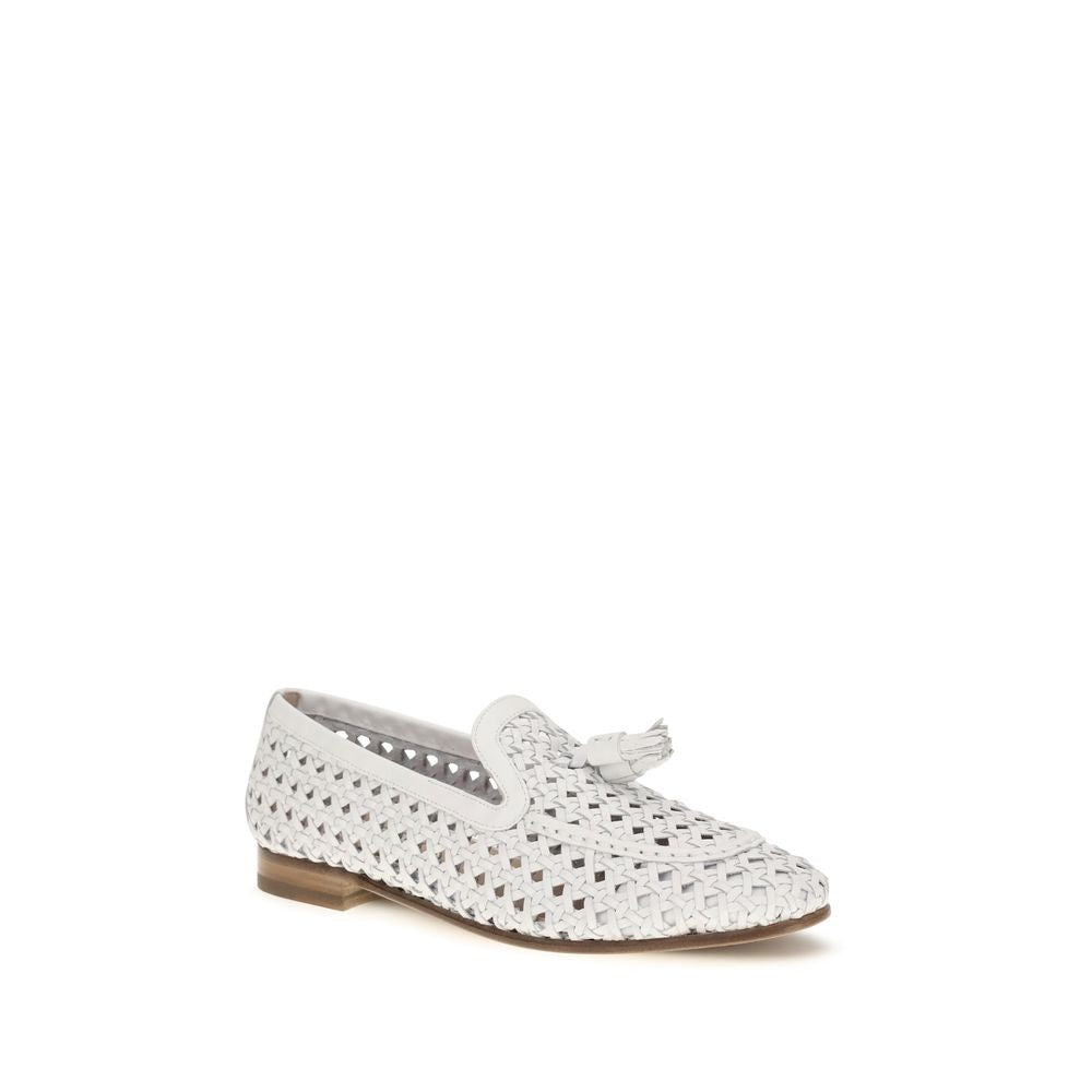 Fratelli Rossetti White Calf Leather Bos Taurus Slip-On Women's Loafers