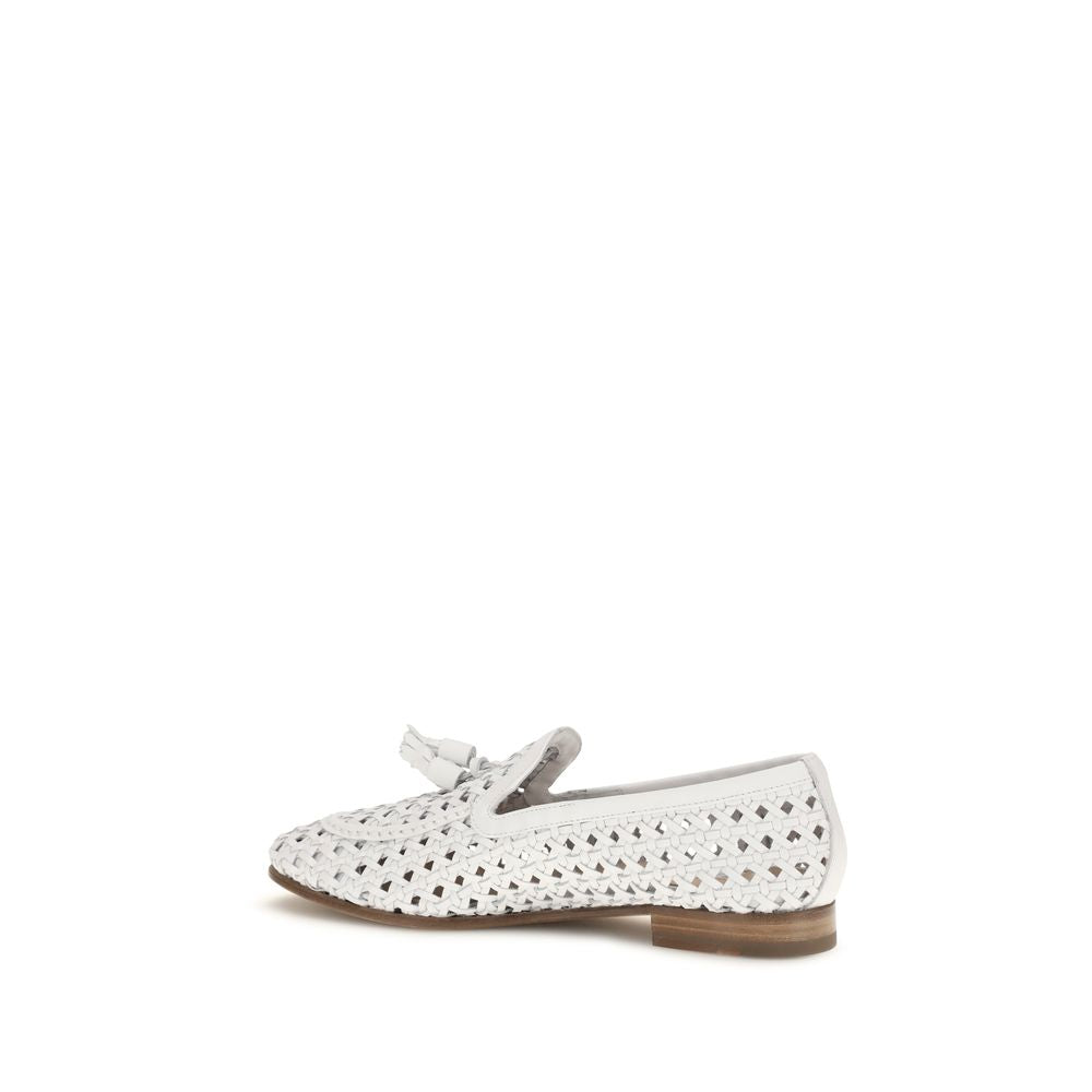 Fratelli Rossetti White Calf Leather Bos Taurus Slip-On Women's Loafers