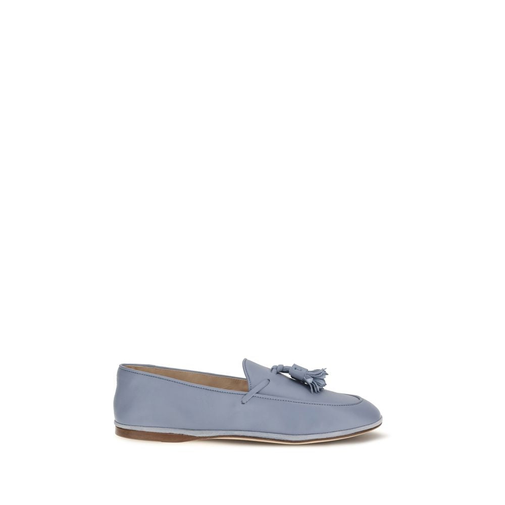 Fratelli Rossetti Blue Calf Leather Bos Taurus Slip-On Women's Loafers