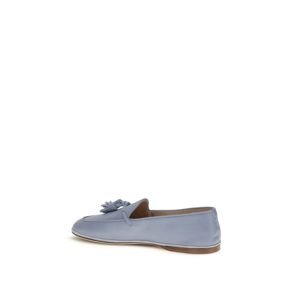 Fratelli Rossetti Blue Calf Leather Bos Taurus Slip-On Women's Loafers