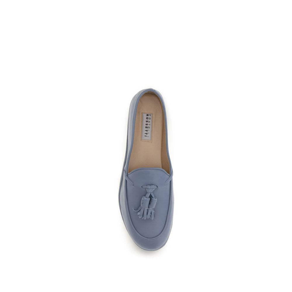 Fratelli Rossetti Blue Calf Leather Bos Taurus Slip-On Women's Loafers