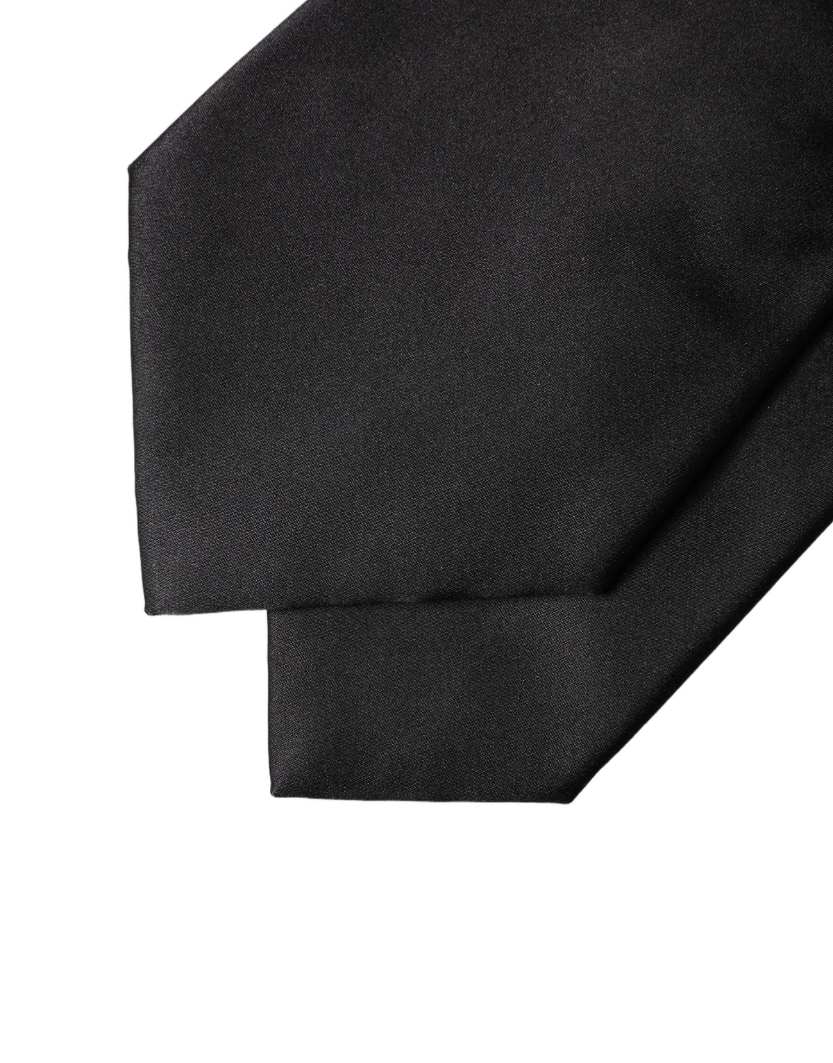 Dolce & Gabbana Black Satin Silk Blend Adjustable Women Women'sd NeckWomen's Women's Tie