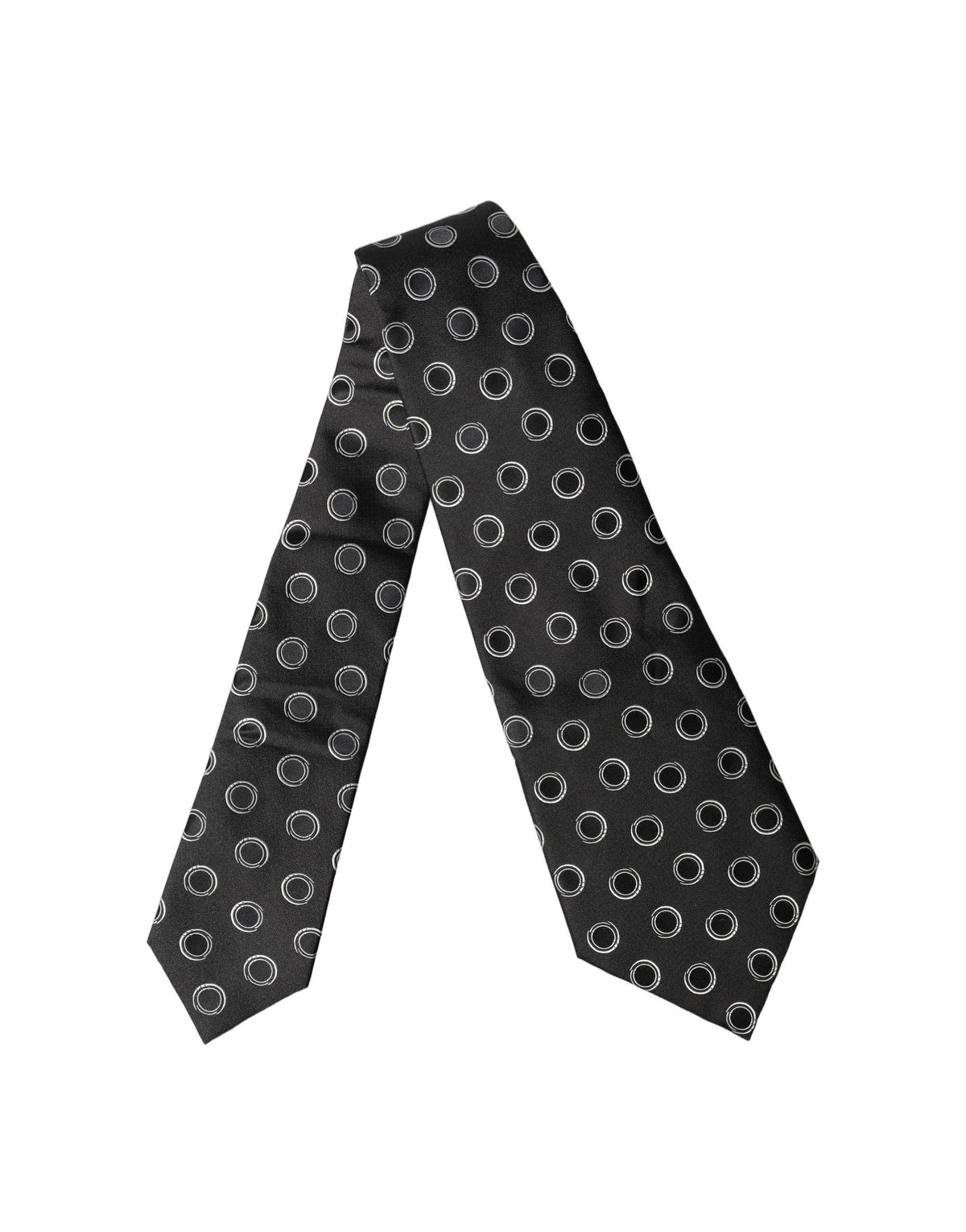 Dolce & Gabbana Dark Gray White Polka Dot Silk Adjustable Women NeckWomen's Women's Tie