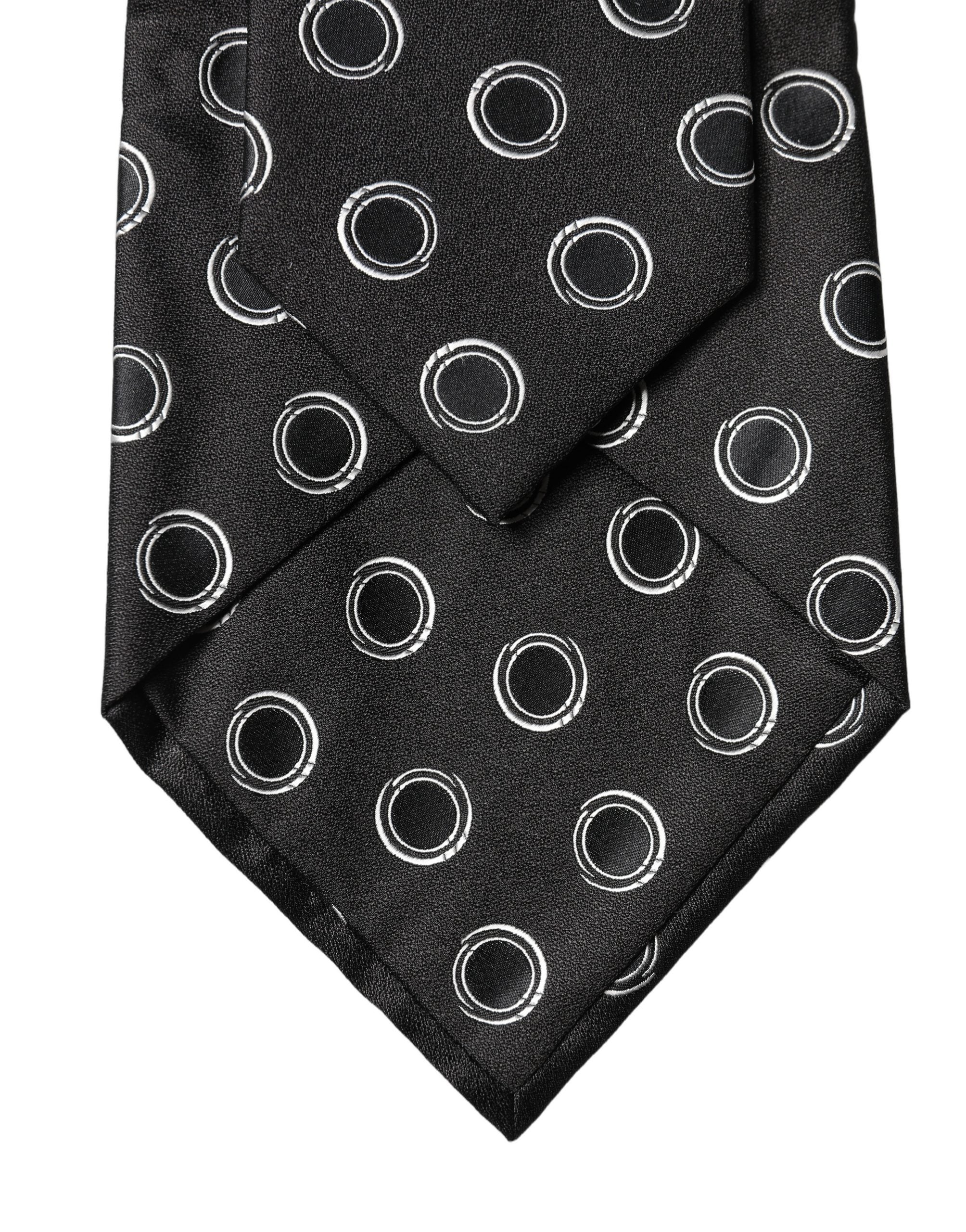 Dolce & Gabbana Black White Polka Dot Silk Adjustable Women NeckWomen's Women's Tie