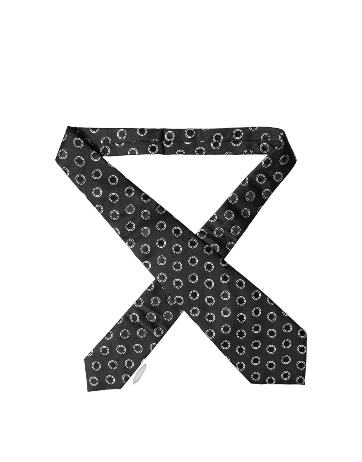 Dolce & Gabbana Dark Gray White Polka Dot Silk Adjustable Women NeckWomen's Women's Tie