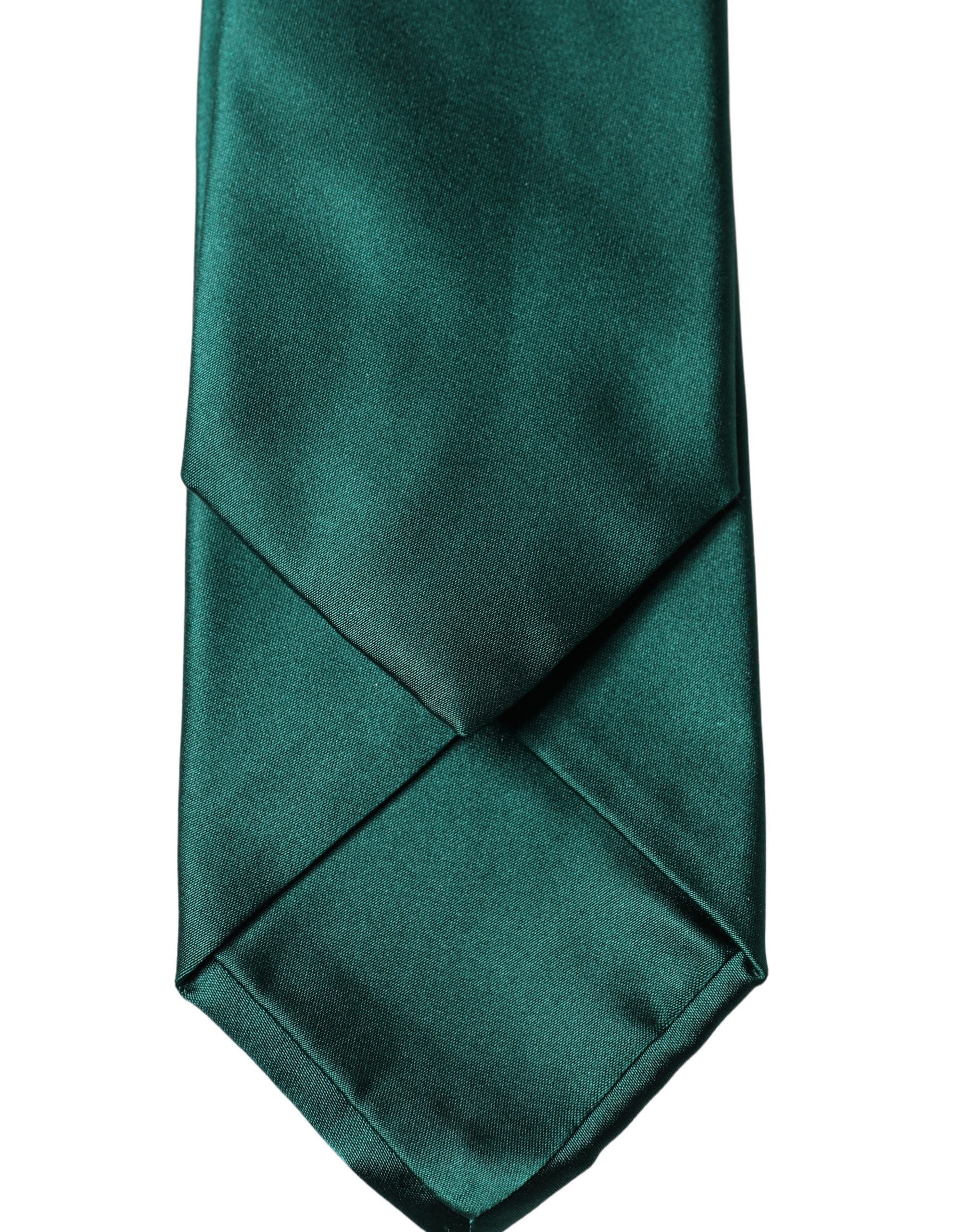 Dolce & Gabbana Dark Green Satin Silk Adjustable Women Women'sd NeckWomen's Women's Tie
