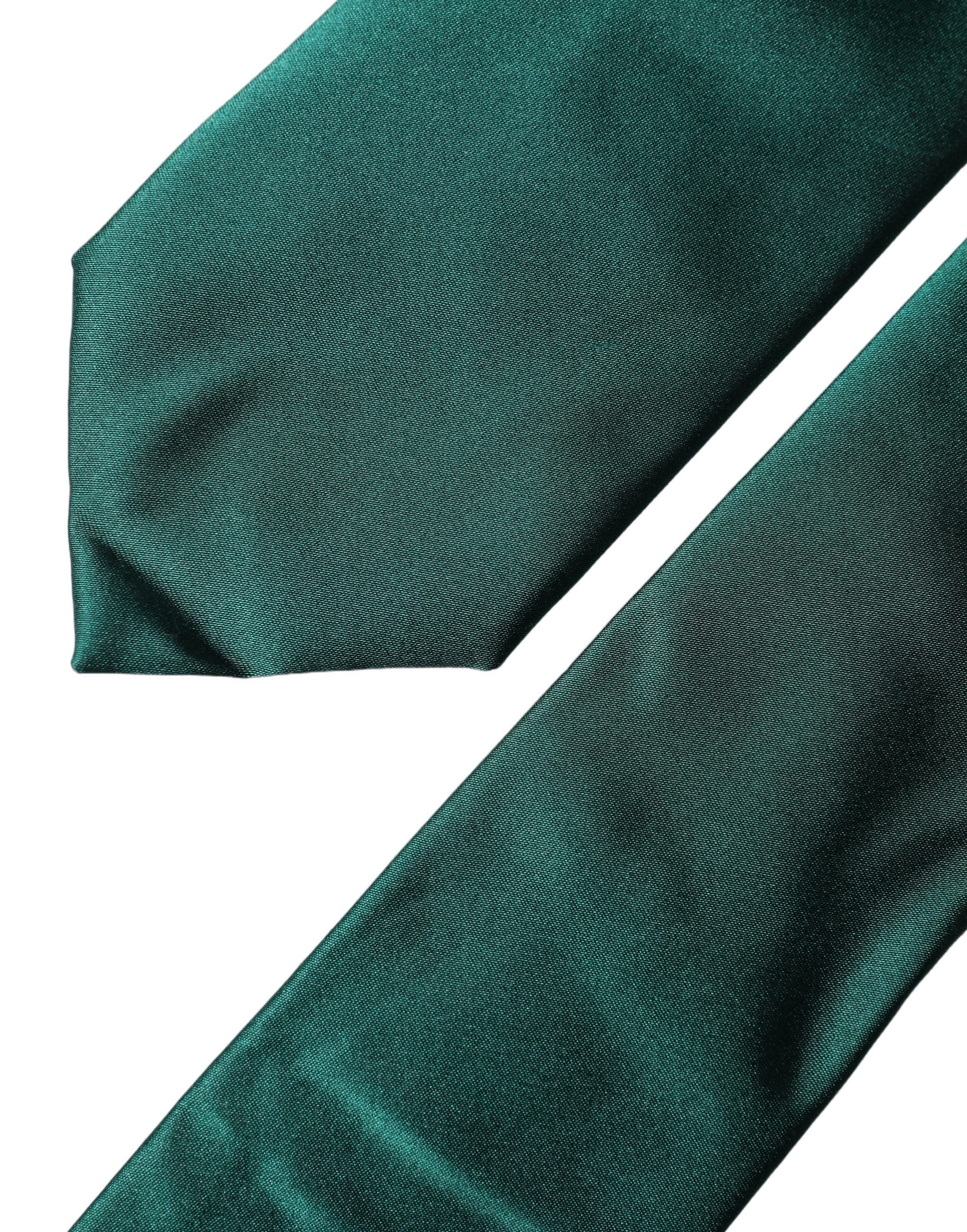Dolce & Gabbana Dark Green Satin Silk Adjustable Women Women'sd NeckWomen's Women's Tie