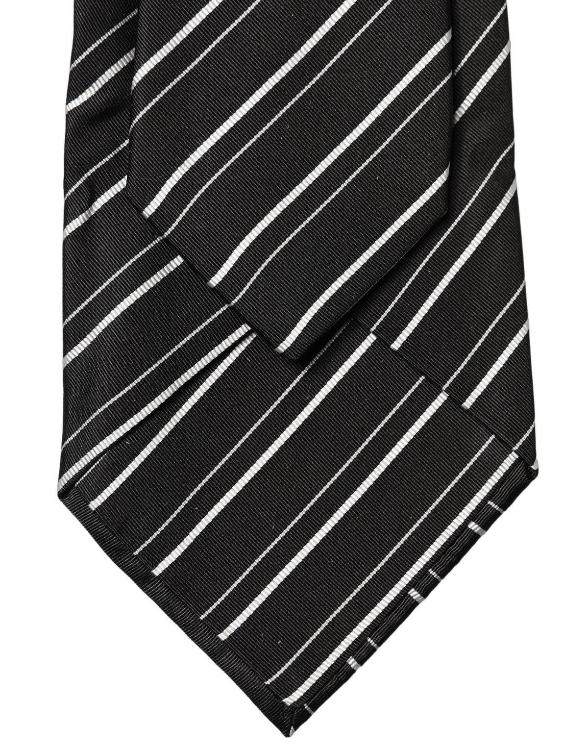 Dolce & Gabbana Dark Gray White Stripes Silk Adjustable Women NeckWomen's Women's Tie