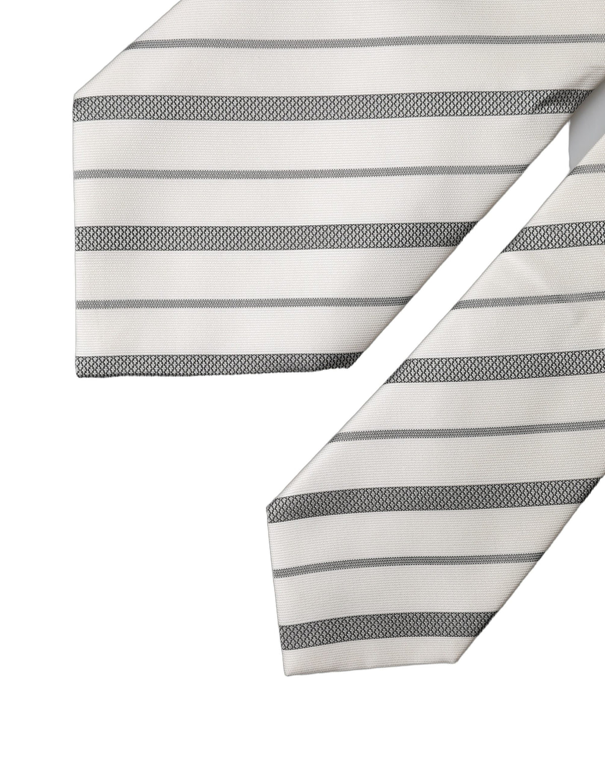 Dolce & Gabbana Gray White Stripes Silk Adjustable Women NeckWomen's Women's Tie