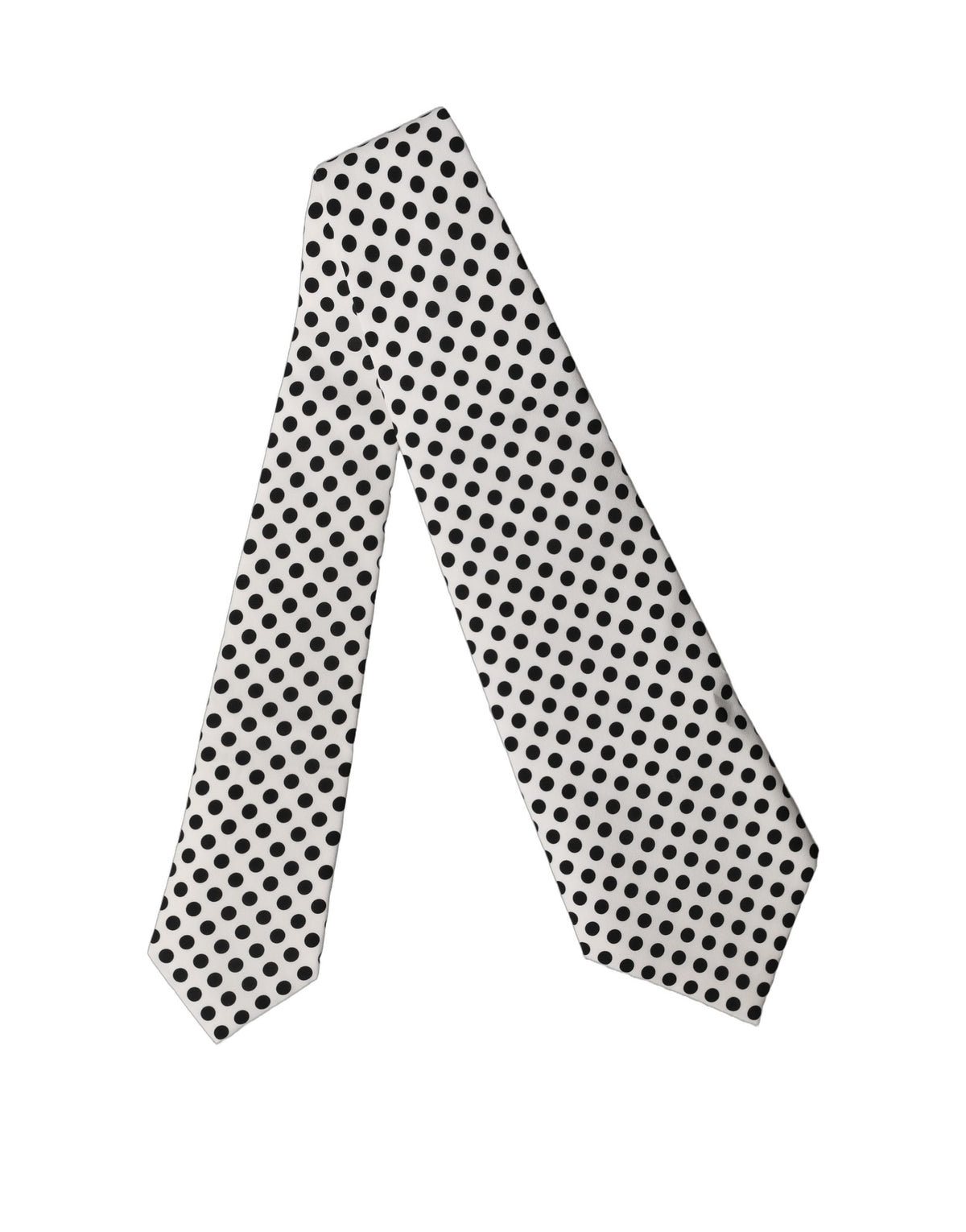 Dolce & Gabbana White Black Polka Dot Silk Adjustable Women NeckWomen's Women's Tie