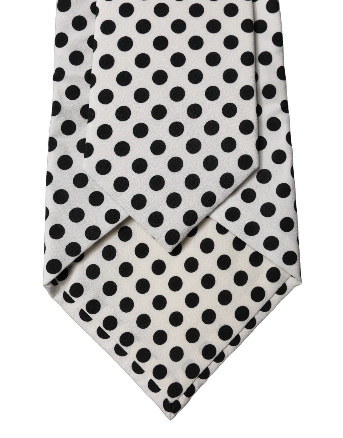 Dolce & Gabbana White Black Polka Dot Silk Adjustable Women NeckWomen's Women's Tie