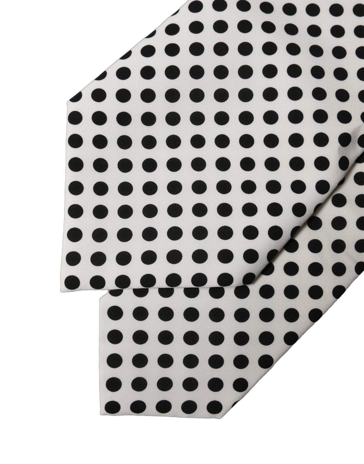 Dolce & Gabbana White Black Polka Dot Silk Adjustable Women NeckWomen's Women's Tie