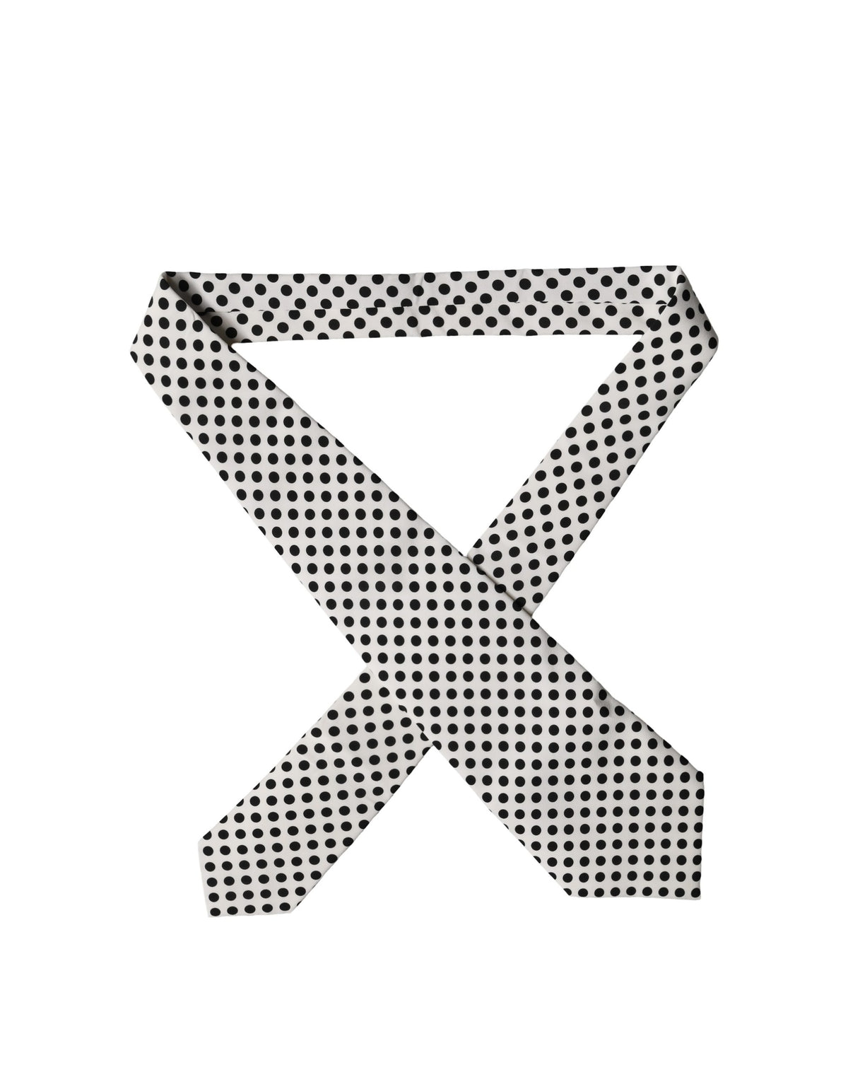 Dolce & Gabbana White Black Polka Dot Silk Adjustable Women NeckWomen's Women's Tie