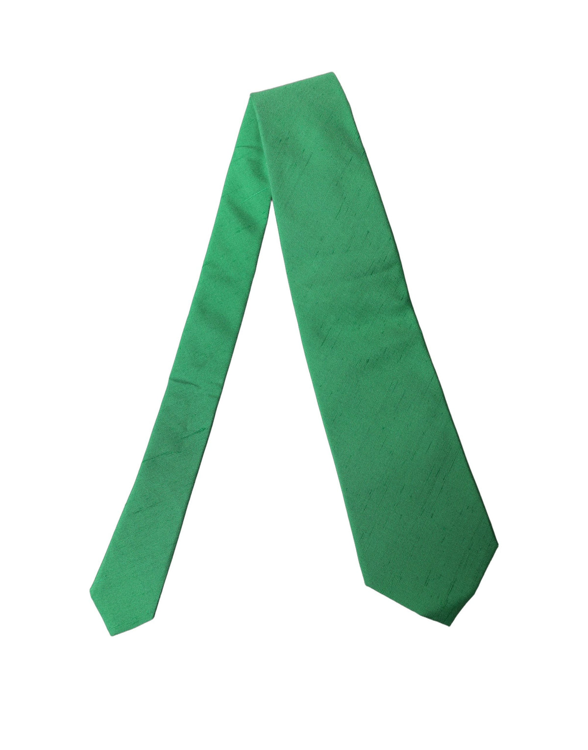 Dolce & Gabbana Green Solid Silk Cotton Adjustable Women NeckWomen's Women's Tie