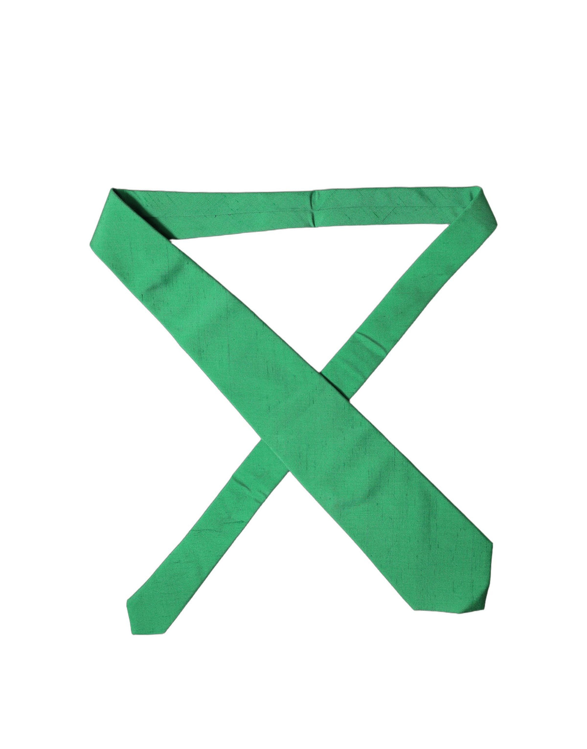 Dolce & Gabbana Green Solid Silk Cotton Adjustable Women NeckWomen's Women's Tie
