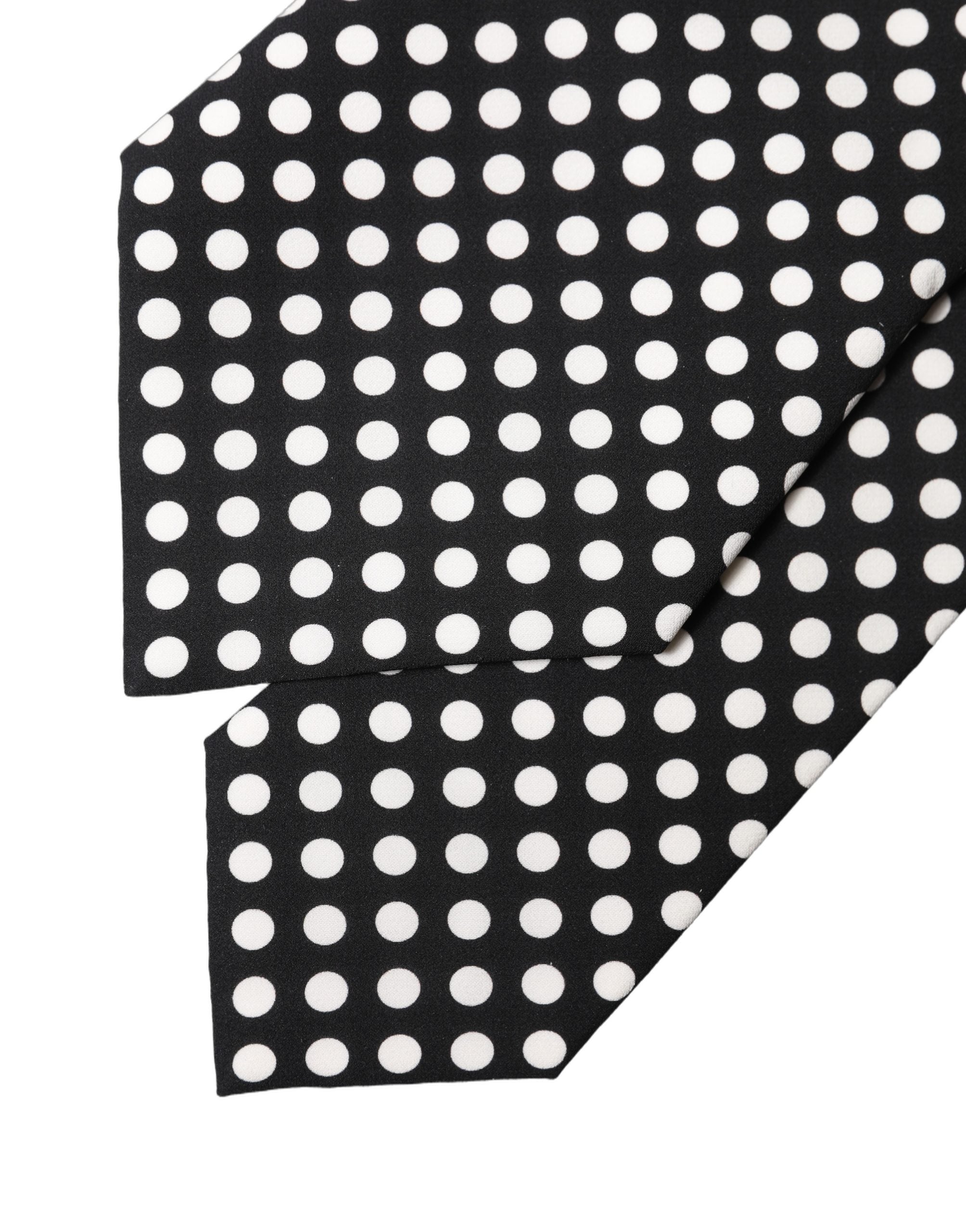 Dolce & Gabbana Dark Gray White Polka Dot Silk Adjustable Women NeckWomen's Women's Tie
