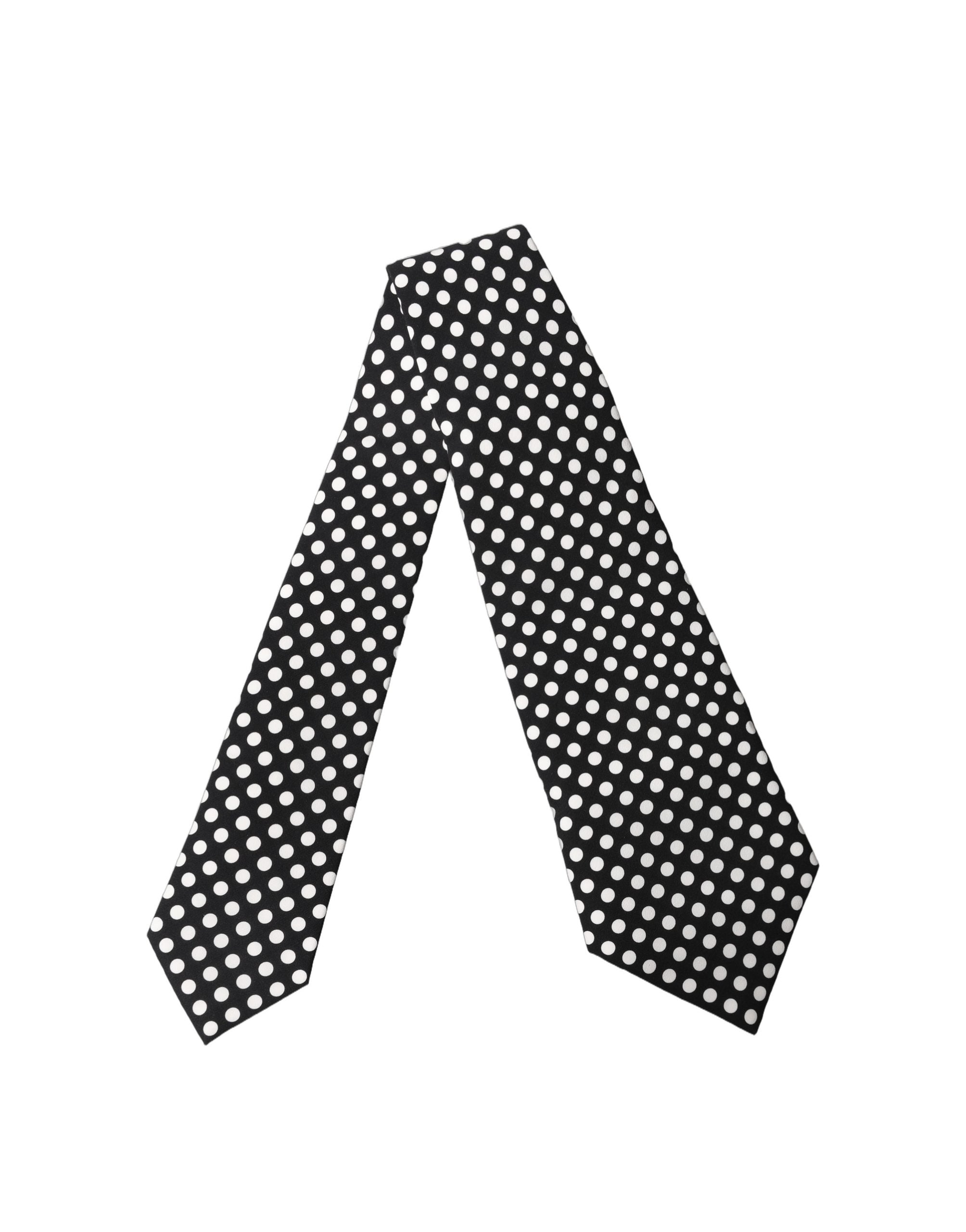 Dolce & Gabbana Dark Gray White Polka Dot Silk Adjustable Women NeckWomen's Women's Tie