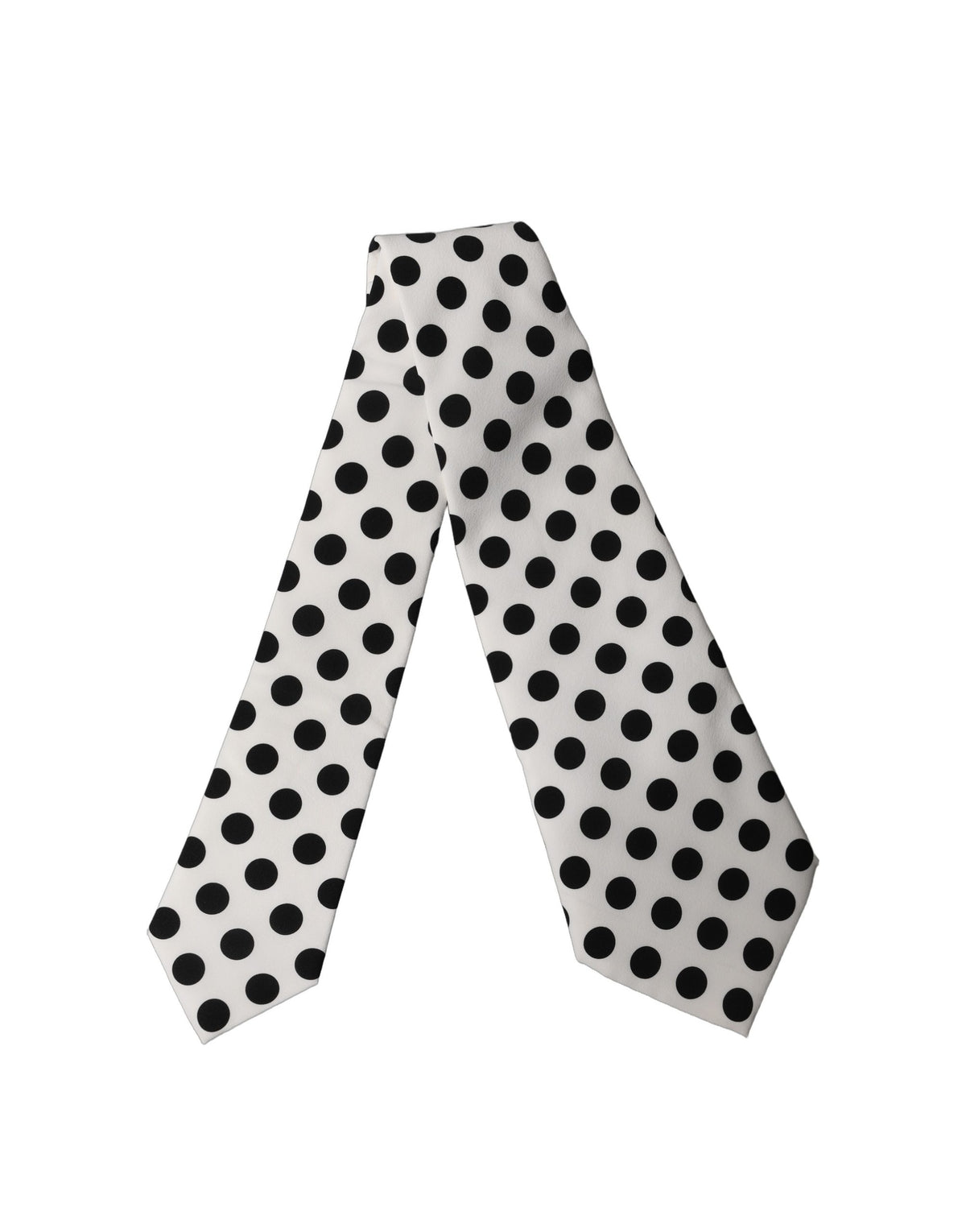 Dolce & Gabbana White Black Polka Dot Silk Adjustable Women NeckWomen's Women's Tie