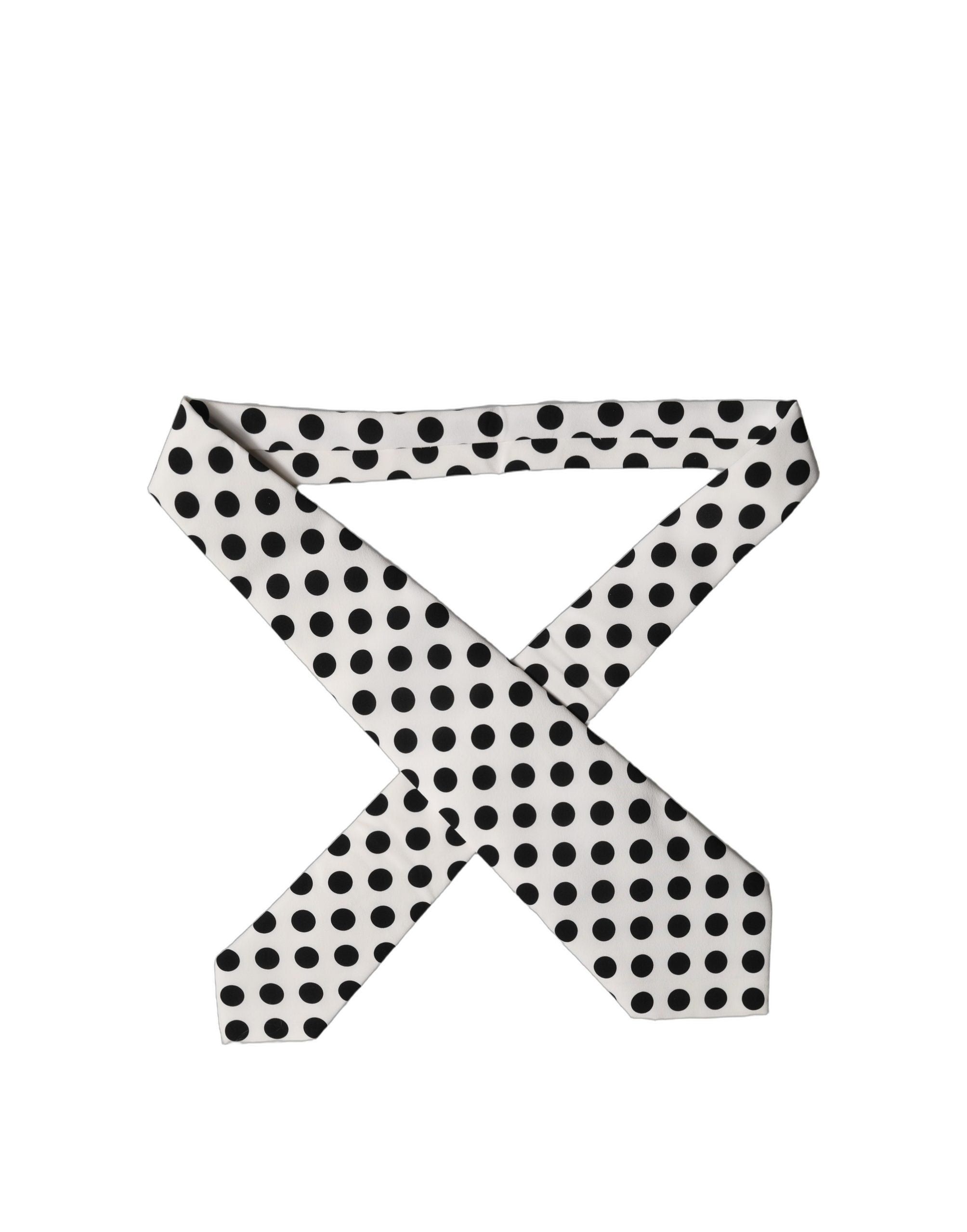 Dolce & Gabbana White Black Polka Dot Silk Adjustable Women NeckWomen's Women's Tie