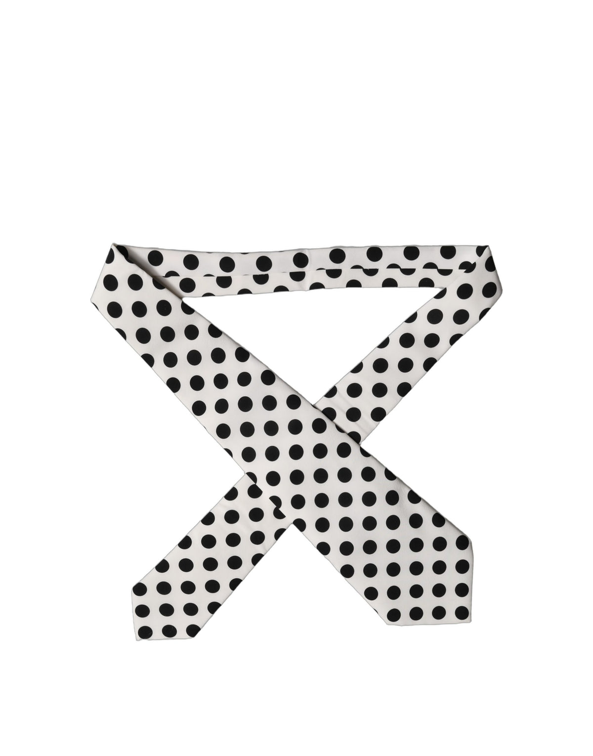 Dolce & Gabbana White Black Polka Dot Silk Adjustable Women NeckWomen's Women's Tie
