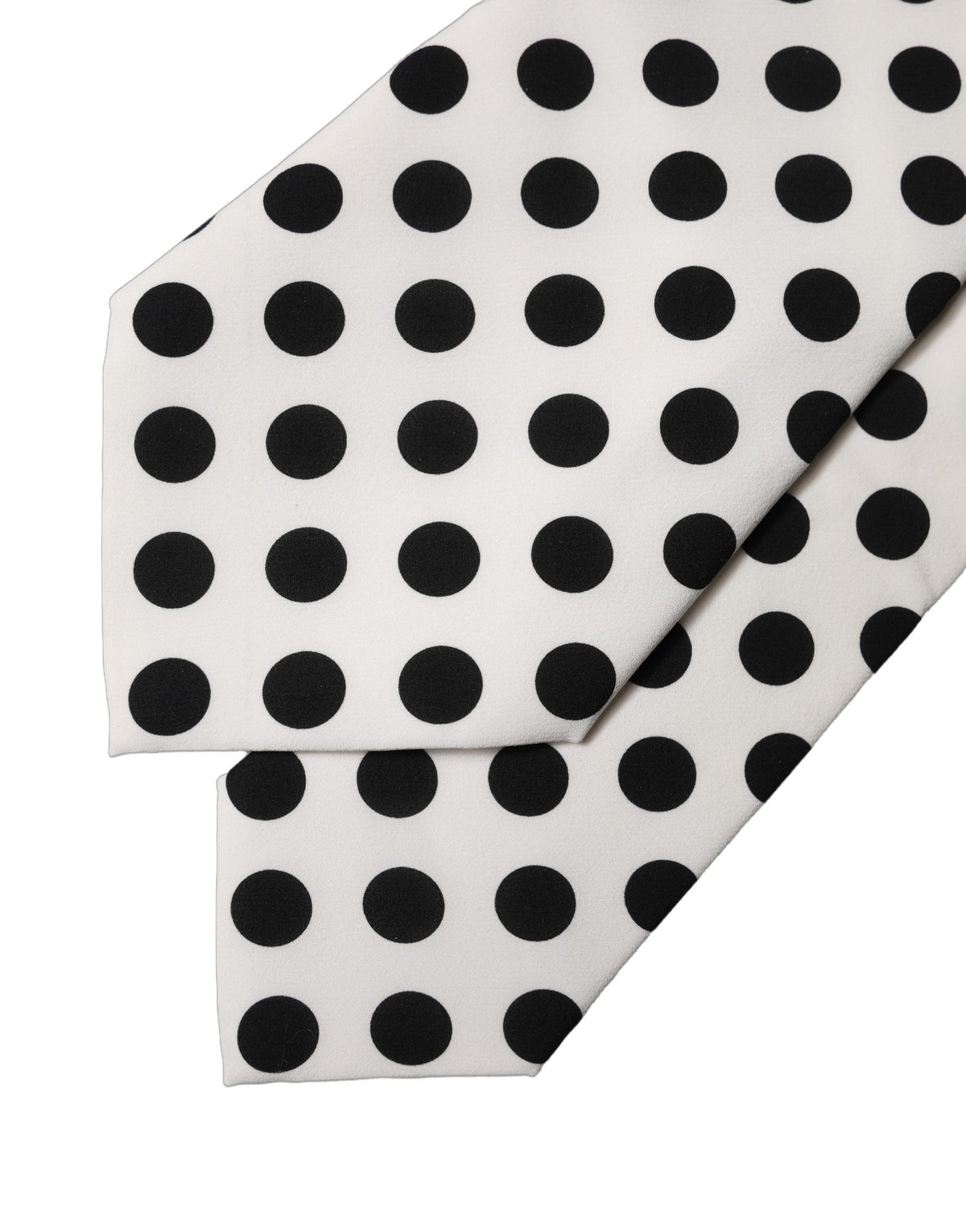 Dolce & Gabbana White Black Polka Dot Silk Adjustable Women NeckWomen's Women's Tie