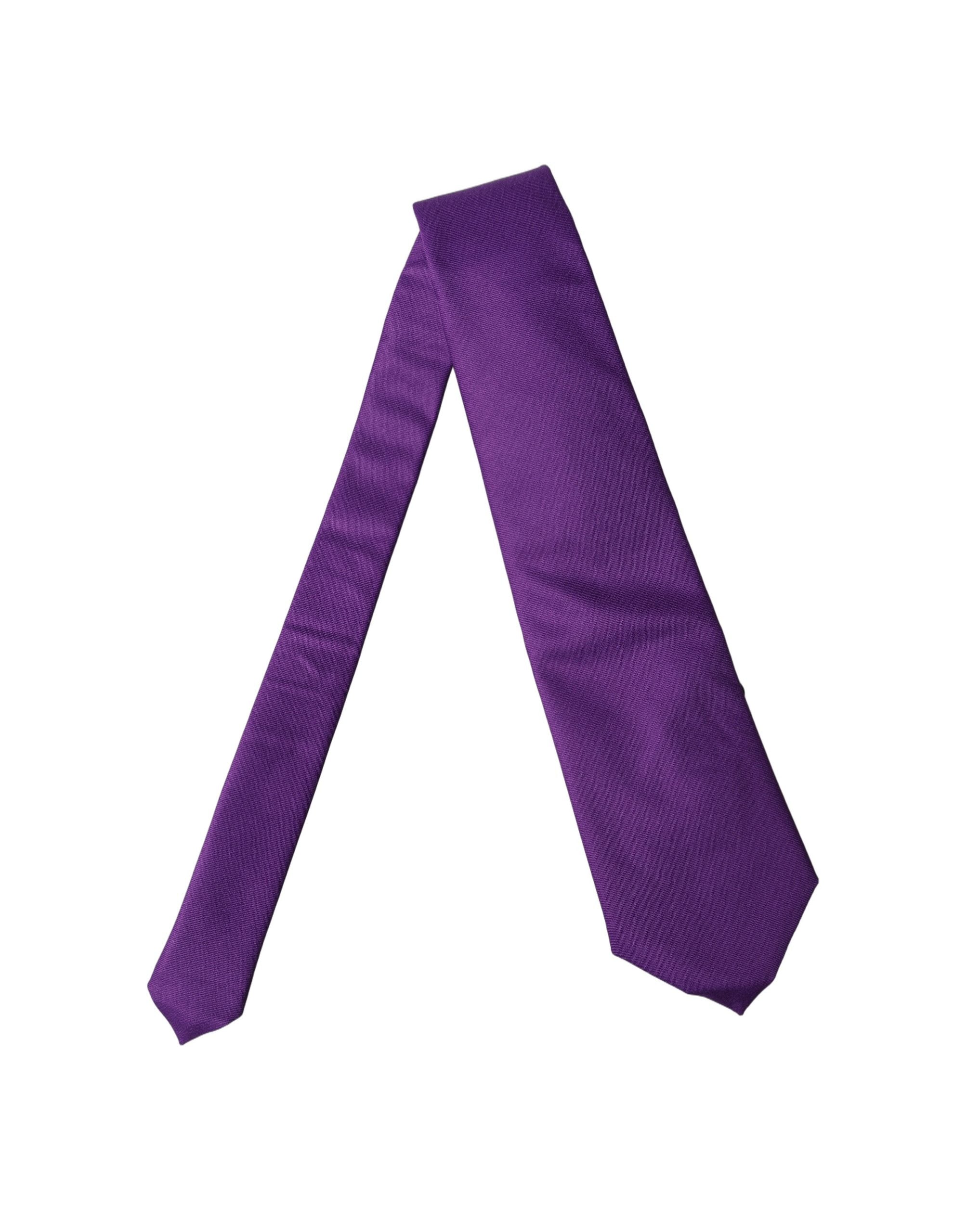 Dolce & Gabbana Purple Polyester Satin Adjustable Women Women'sd NeckWomen's Women's Tie