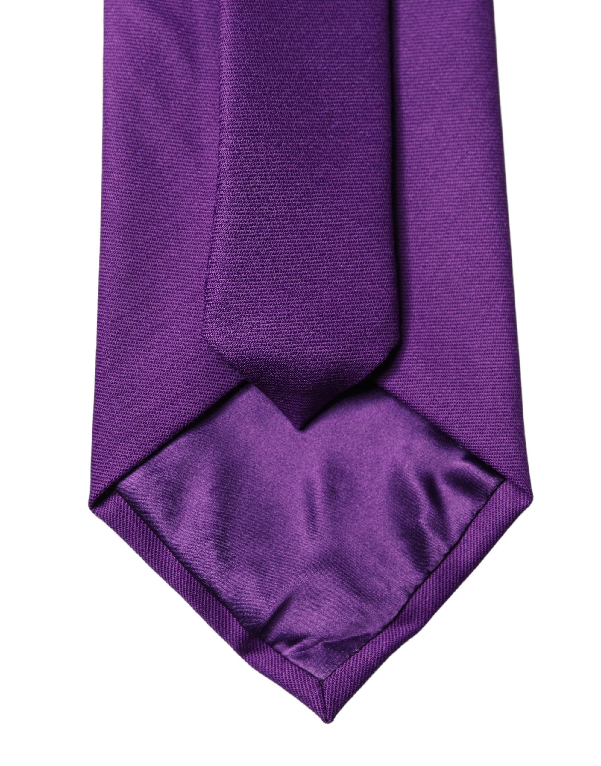 Dolce & Gabbana Purple Polyester Satin Adjustable Women Women'sd NeckWomen's Women's Tie