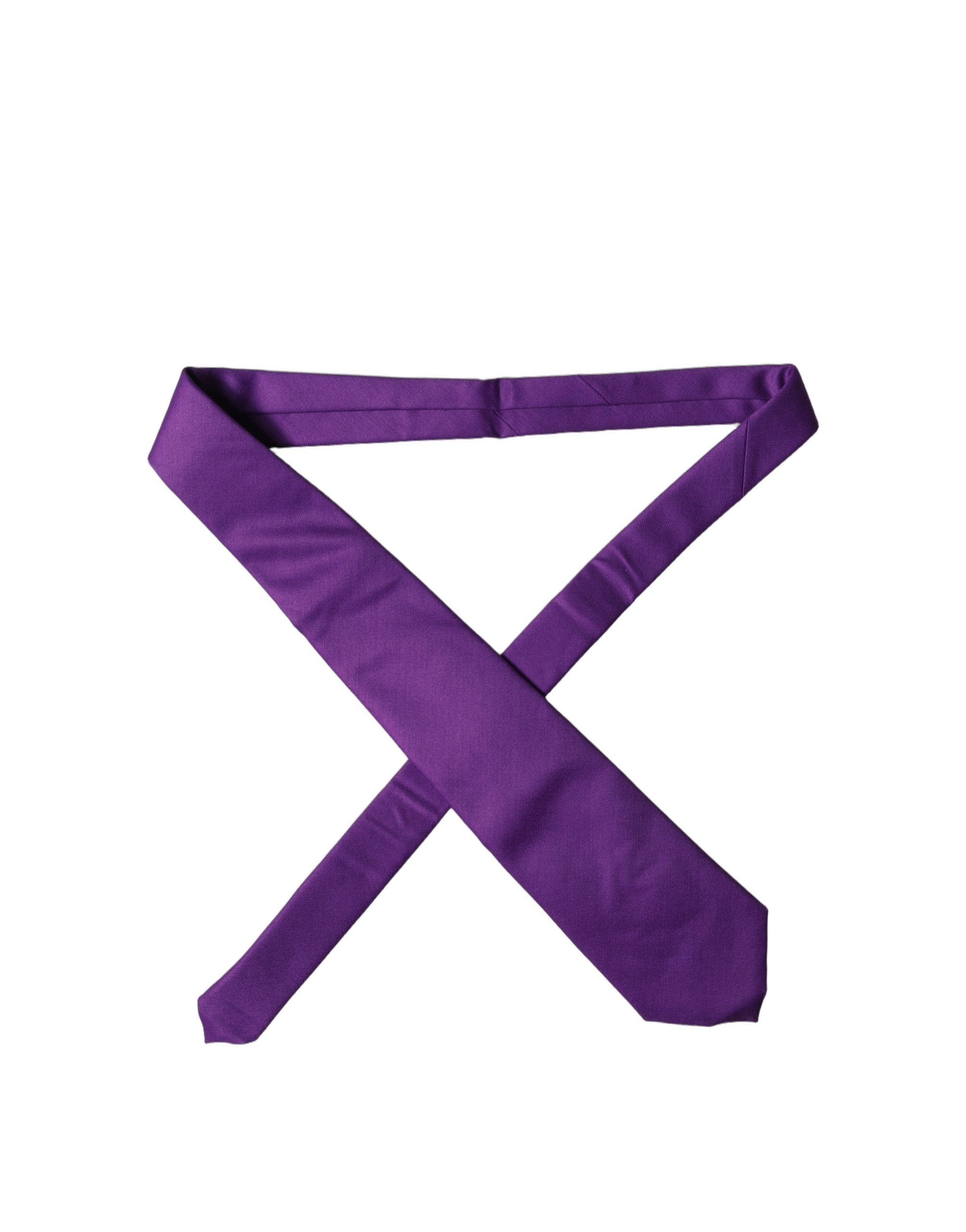 Dolce & Gabbana Purple Polyester Satin Adjustable Women Women'sd NeckWomen's Women's Tie