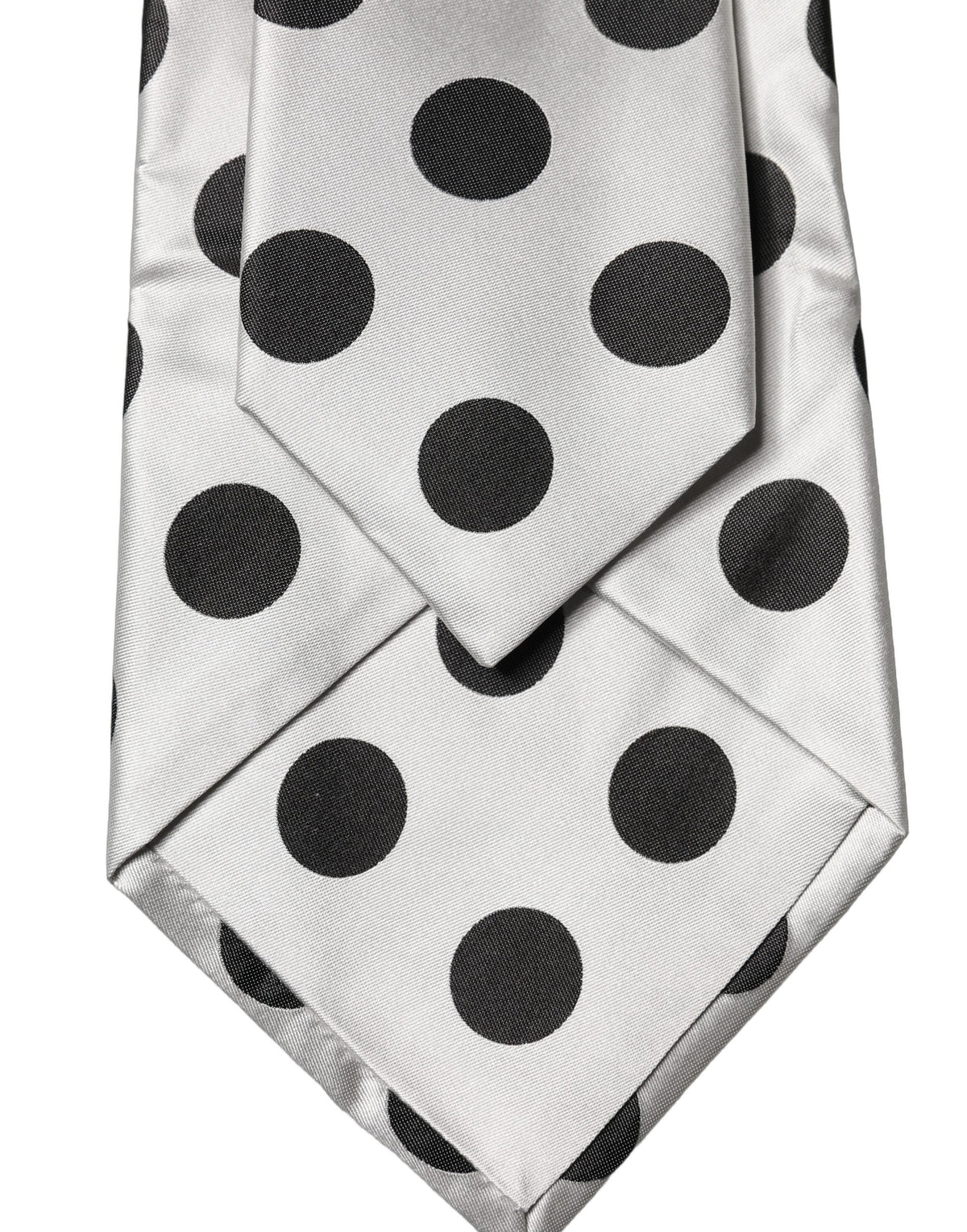 Dolce & Gabbana White Black Polka Dot Silk Adjustable Women NeckWomen's Women's Tie