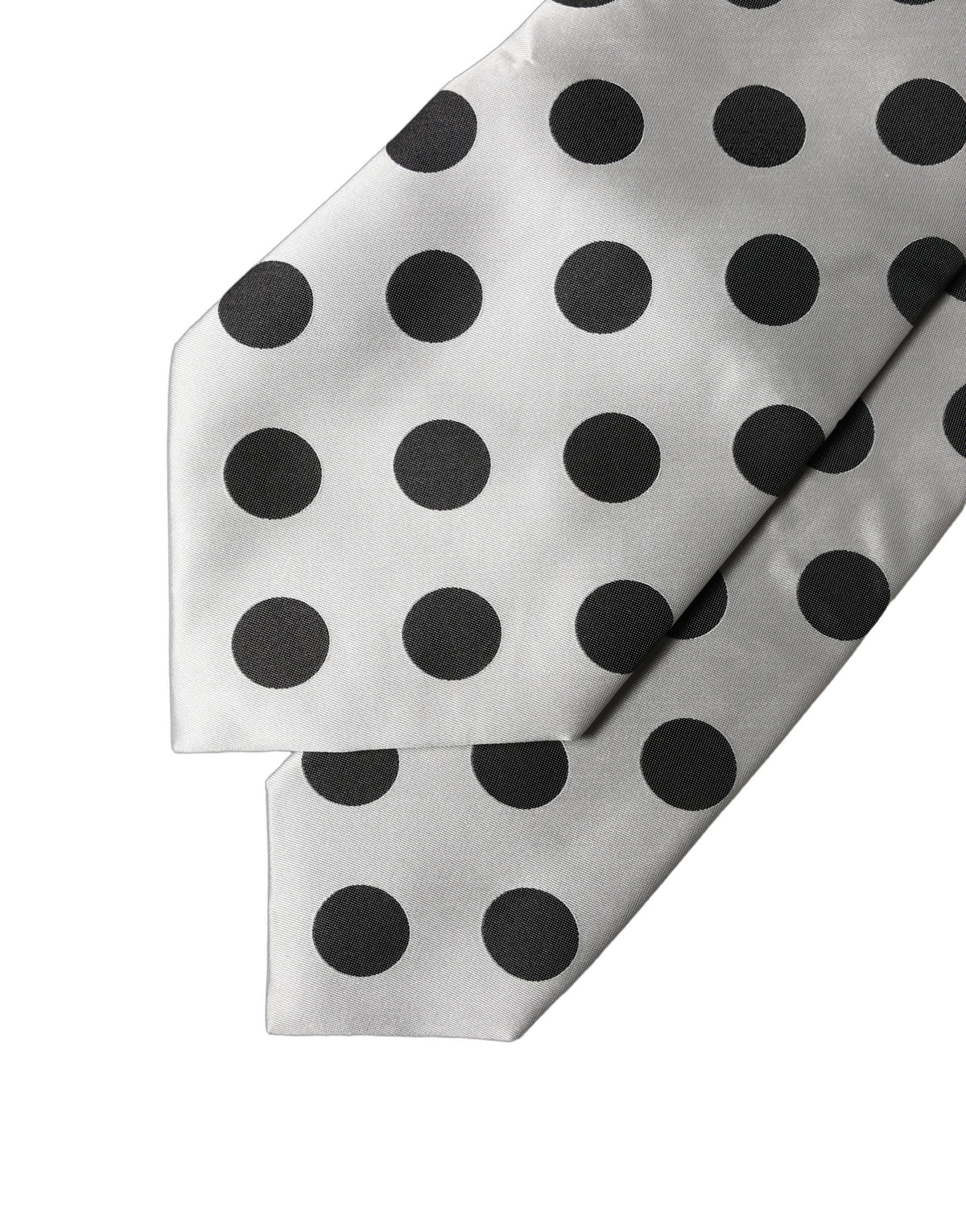 Dolce & Gabbana White Black Polka Dot Silk Adjustable Women NeckWomen's Women's Tie