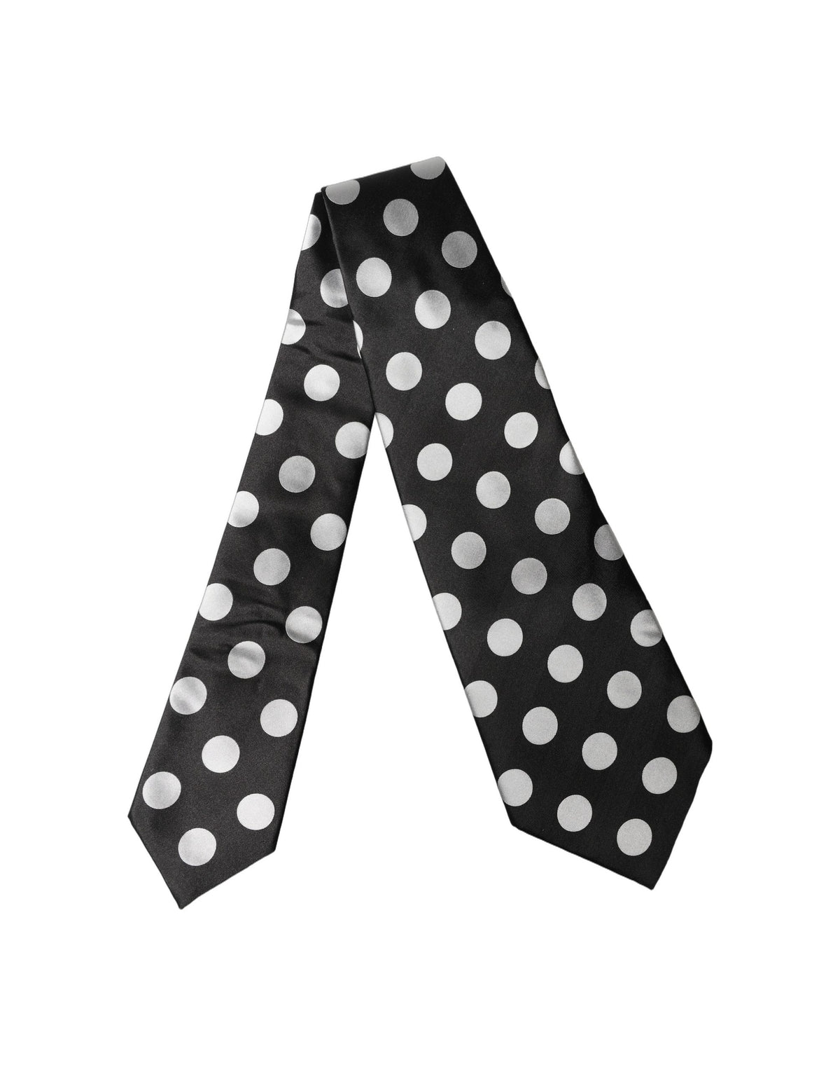 Dolce & Gabbana Dark Gray White Polka Dot Silk Adjustable Women NeckWomen's Women's Tie