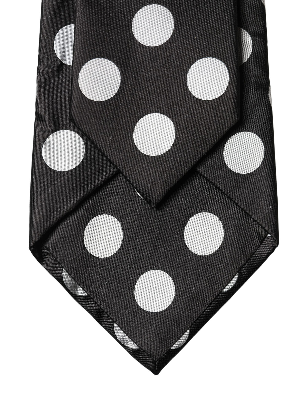 Dolce & Gabbana Dark Gray White Polka Dot Silk Adjustable Women NeckWomen's Women's Tie