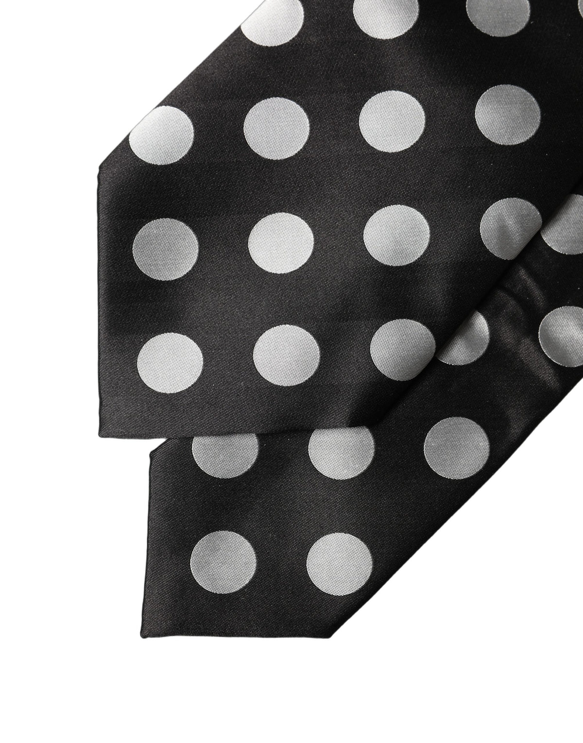 Dolce & Gabbana Dark Gray White Polka Dot Silk Adjustable Women NeckWomen's Women's Tie