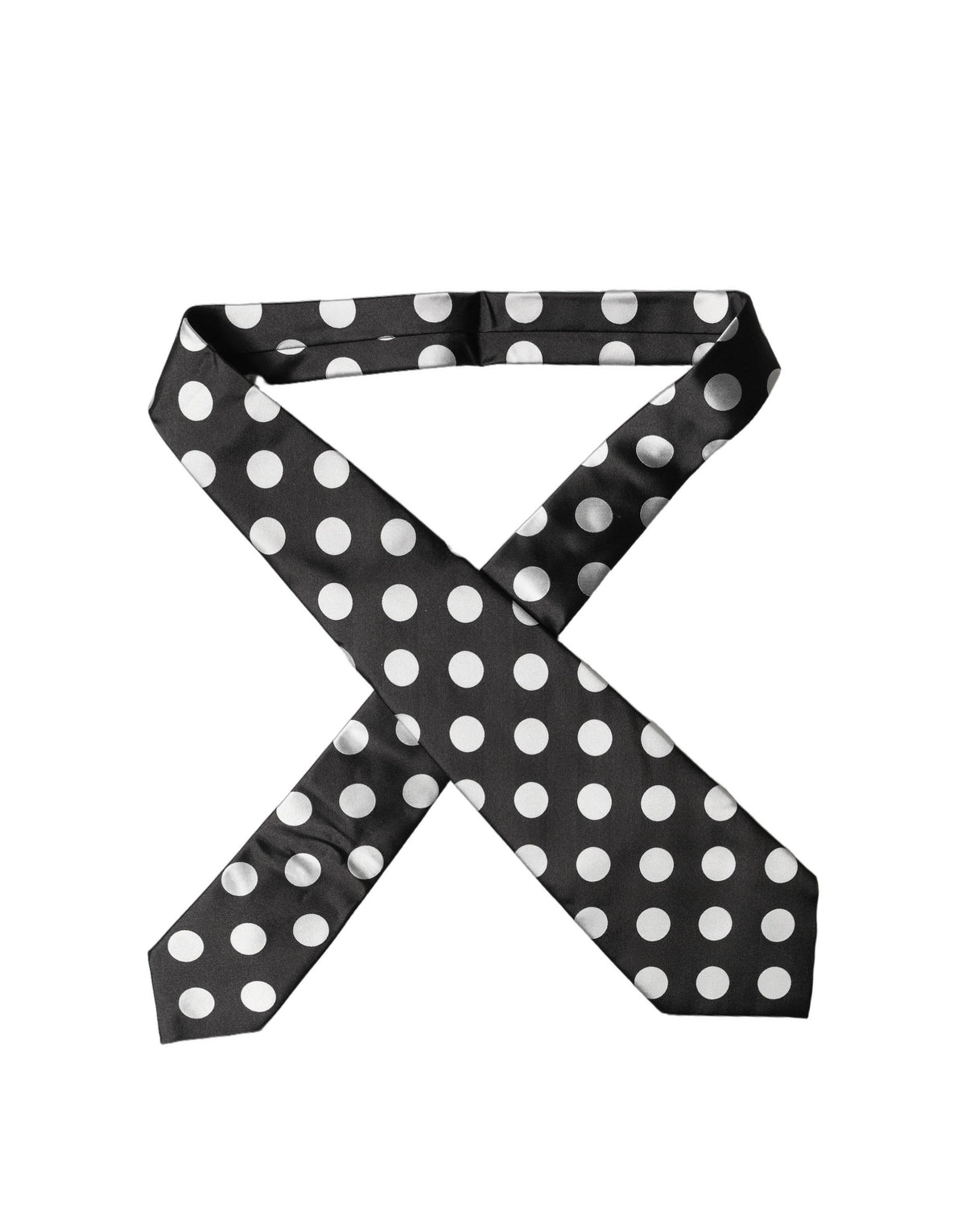 Dolce & Gabbana Dark Gray White Polka Dot Silk Adjustable Women NeckWomen's Women's Tie