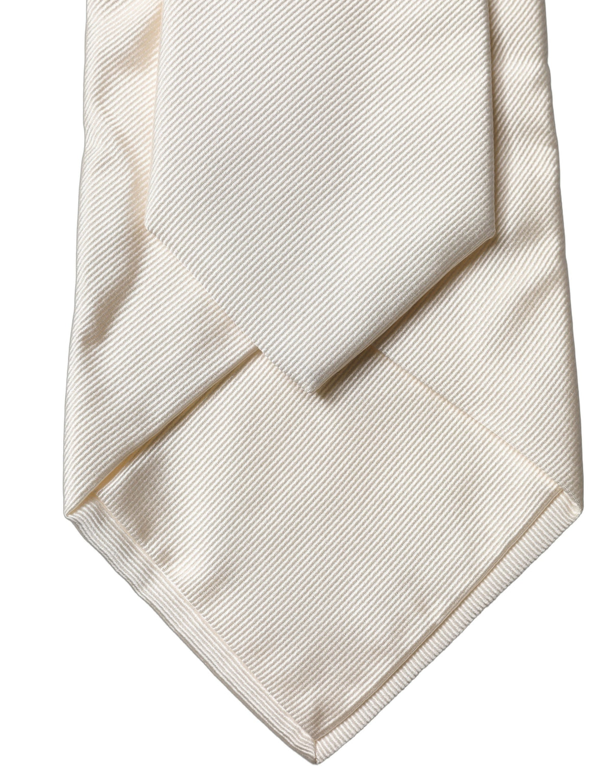 Dolce & Gabbana Off White Solid Silk Adjustable Women Women'sd NeckWomen's Women's Tie