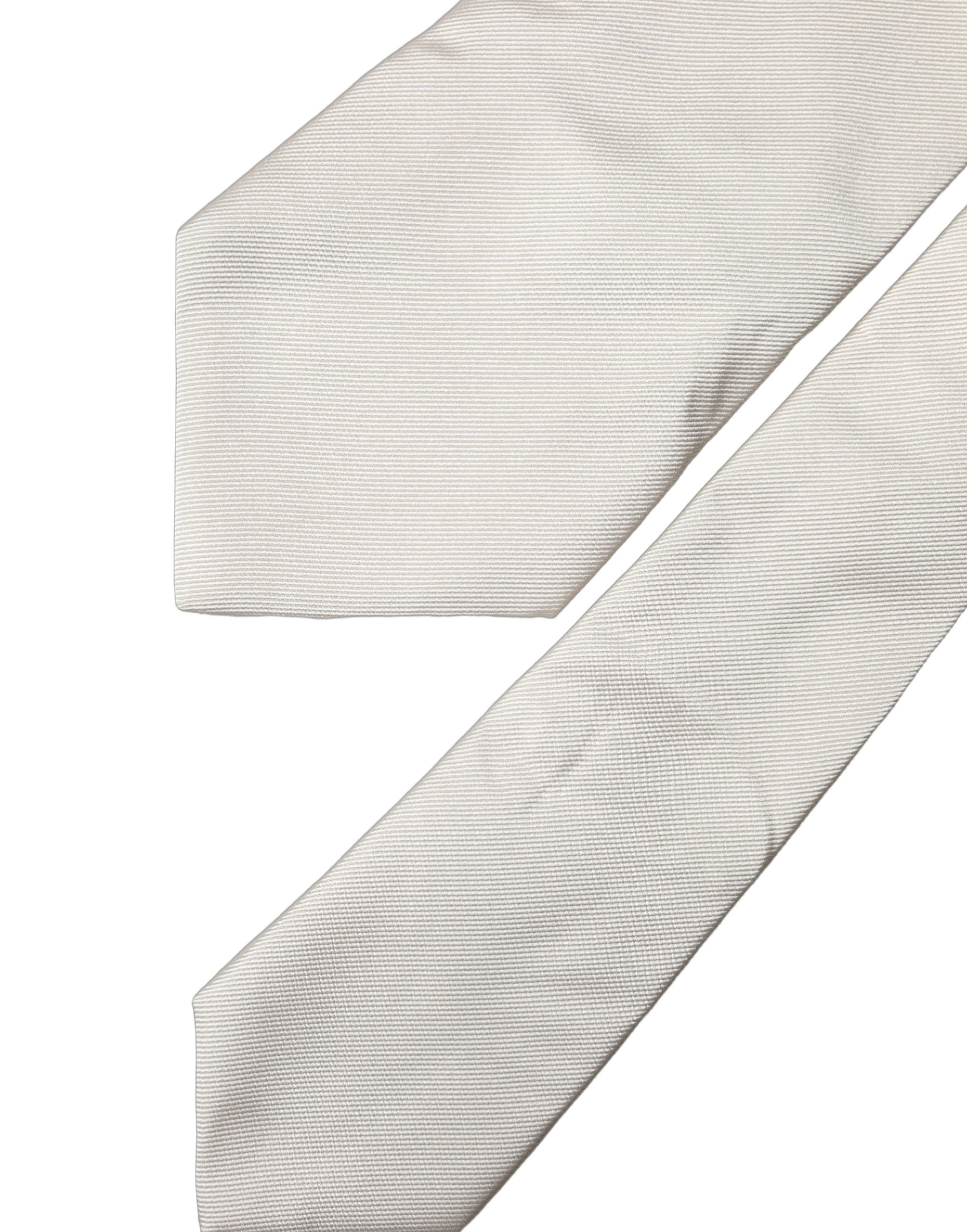 Dolce & Gabbana Off White Solid Silk Adjustable Women Women'sd NeckWomen's Women's Tie