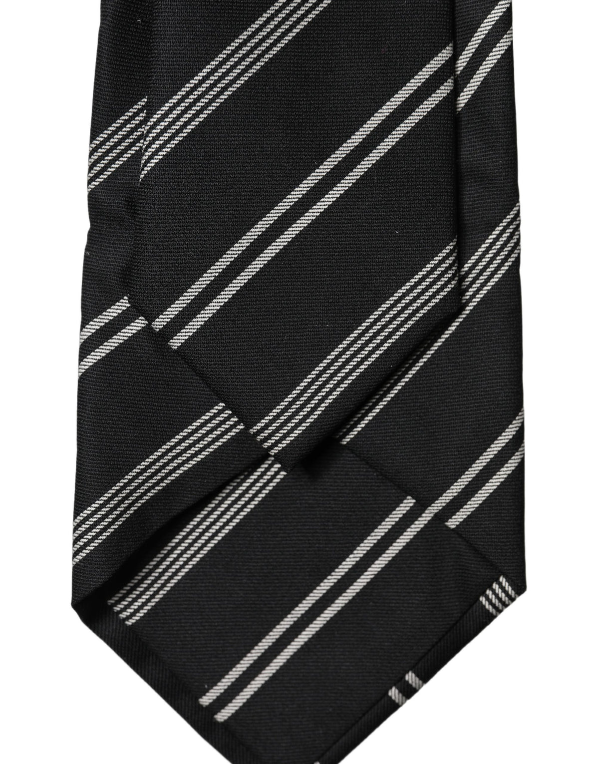 Dolce & Gabbana Dark Gray White Stripes Silk Adjustable Women NeckWomen's Women's Tie