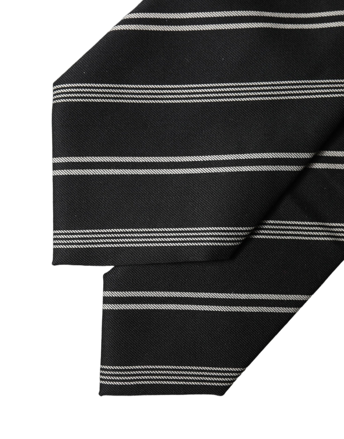 Dolce & Gabbana Dark Gray White Stripes Silk Adjustable Women NeckWomen's Women's Tie