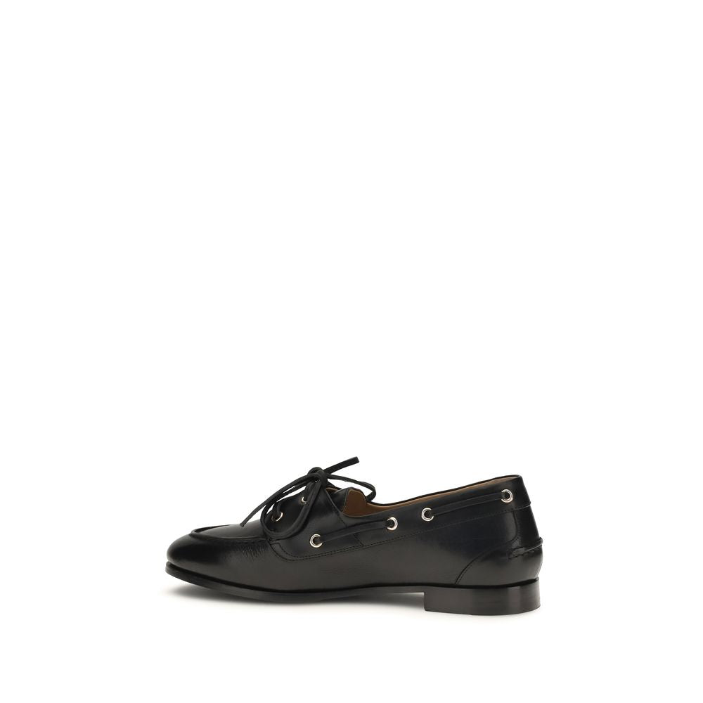 Bally Black Calf Leather Bos Taurus Slip-On Women's Loafers