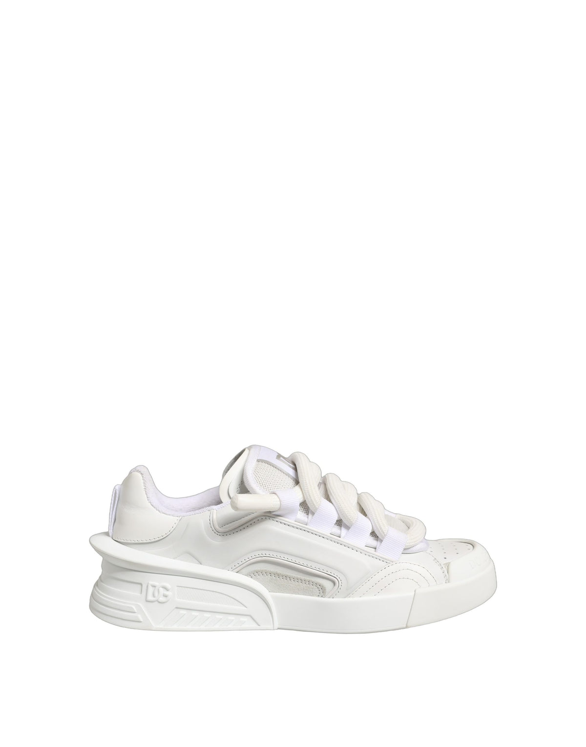 Dolce & Gabbana White Calfskin Leather Low Top Sneakers Men's Shoes