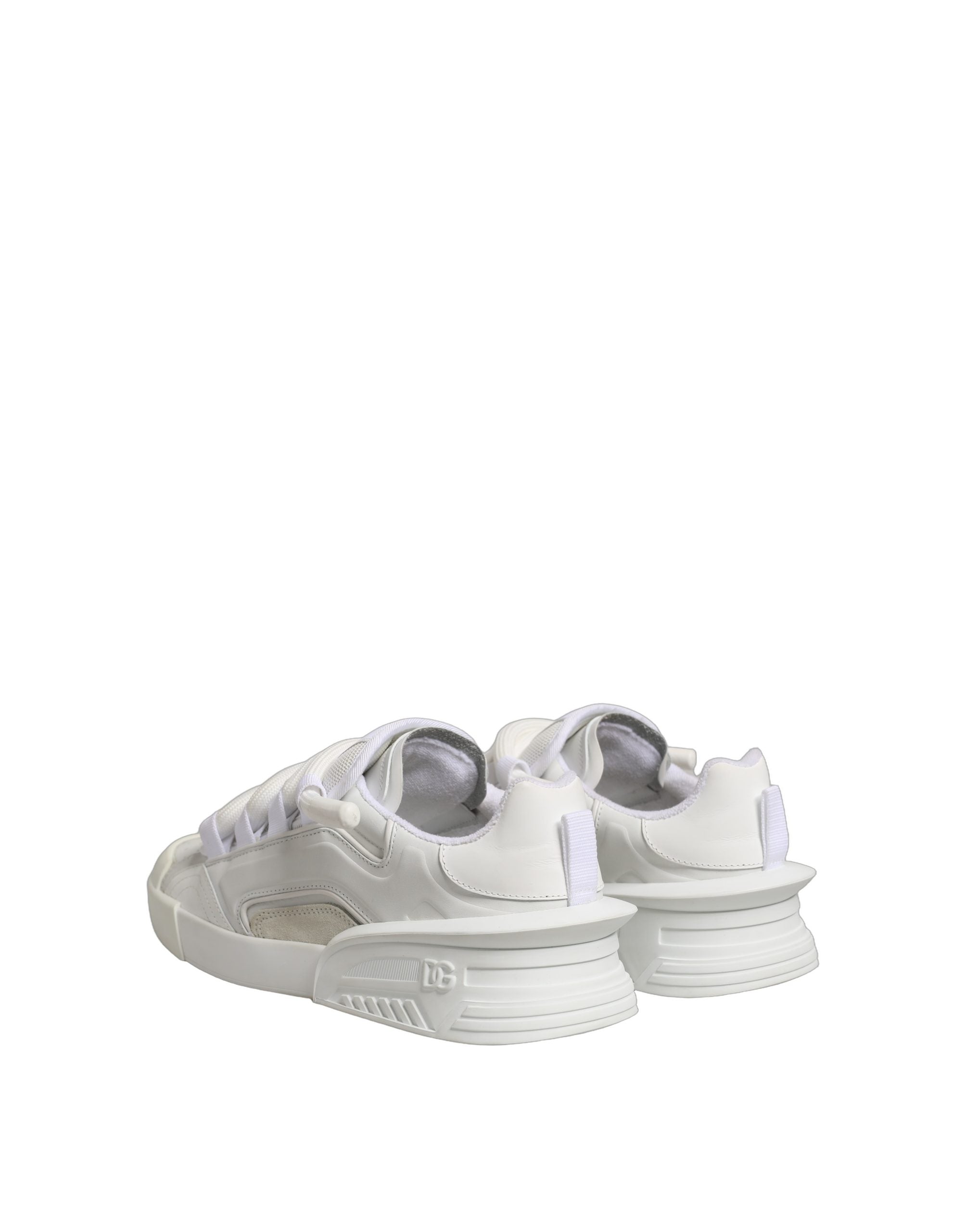 Dolce & Gabbana White Calfskin Leather Low Top Sneakers Men's Shoes (Pre-Owned)
