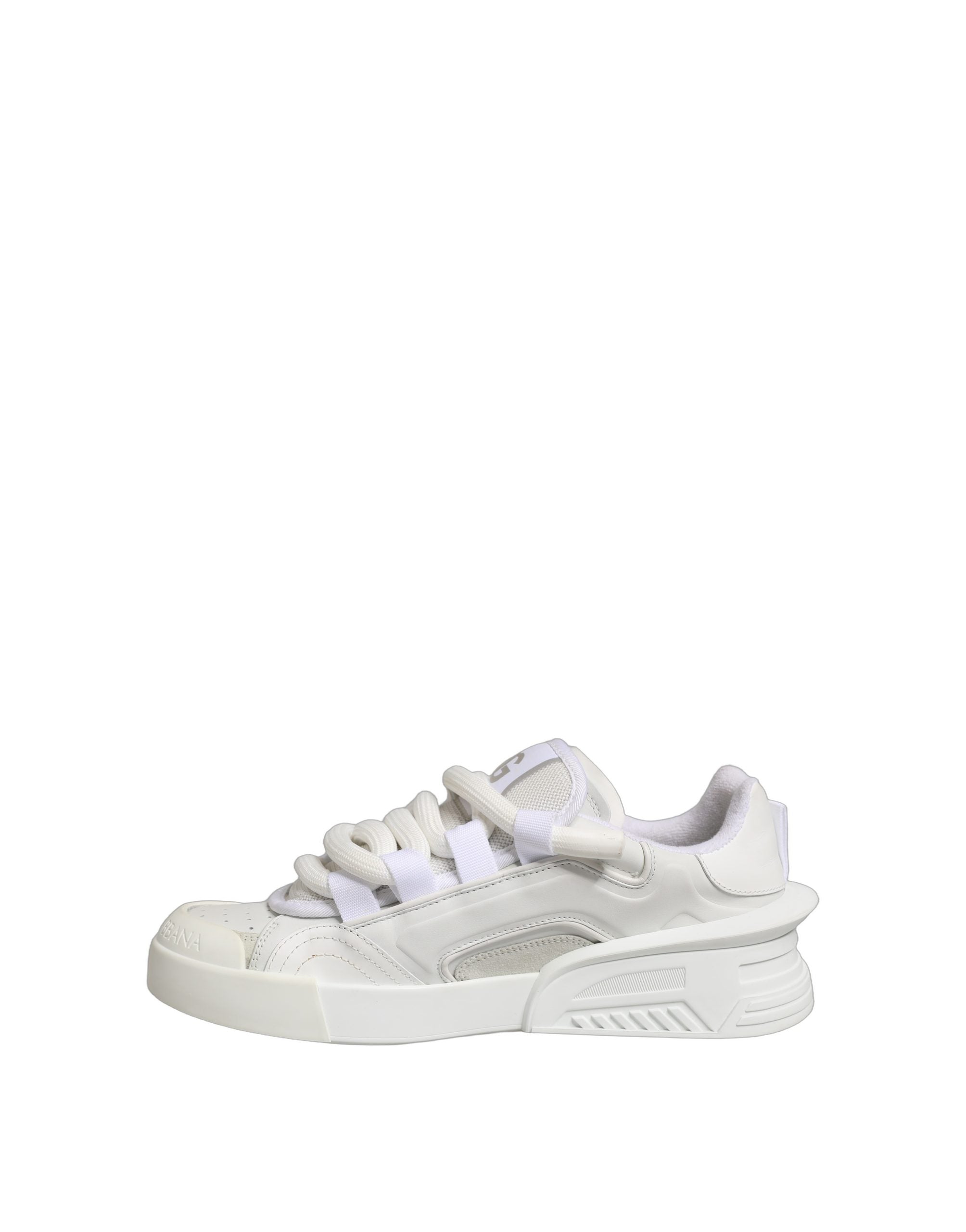 Dolce & Gabbana White Calfskin Leather Low Top Sneakers Men's Shoes (Pre-Owned)