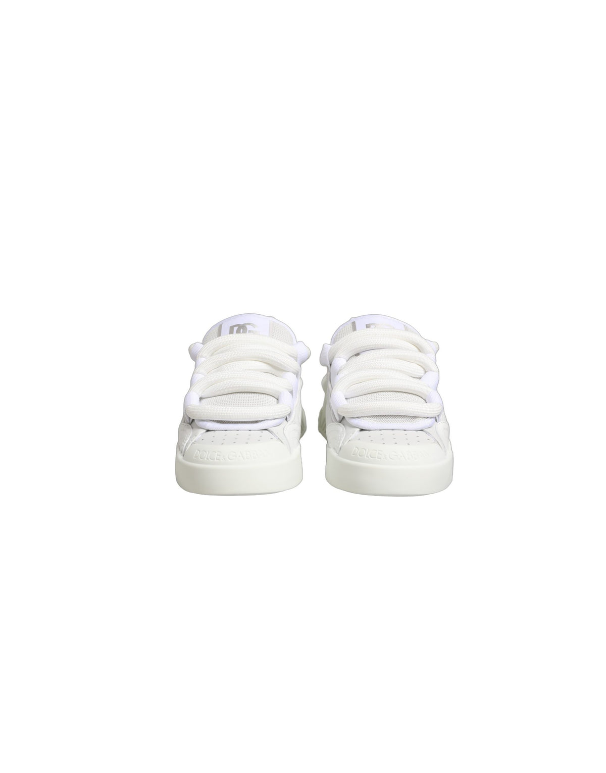 Dolce & Gabbana White Calfskin Leather Low Top Sneakers Men's Shoes (Pre-Owned)