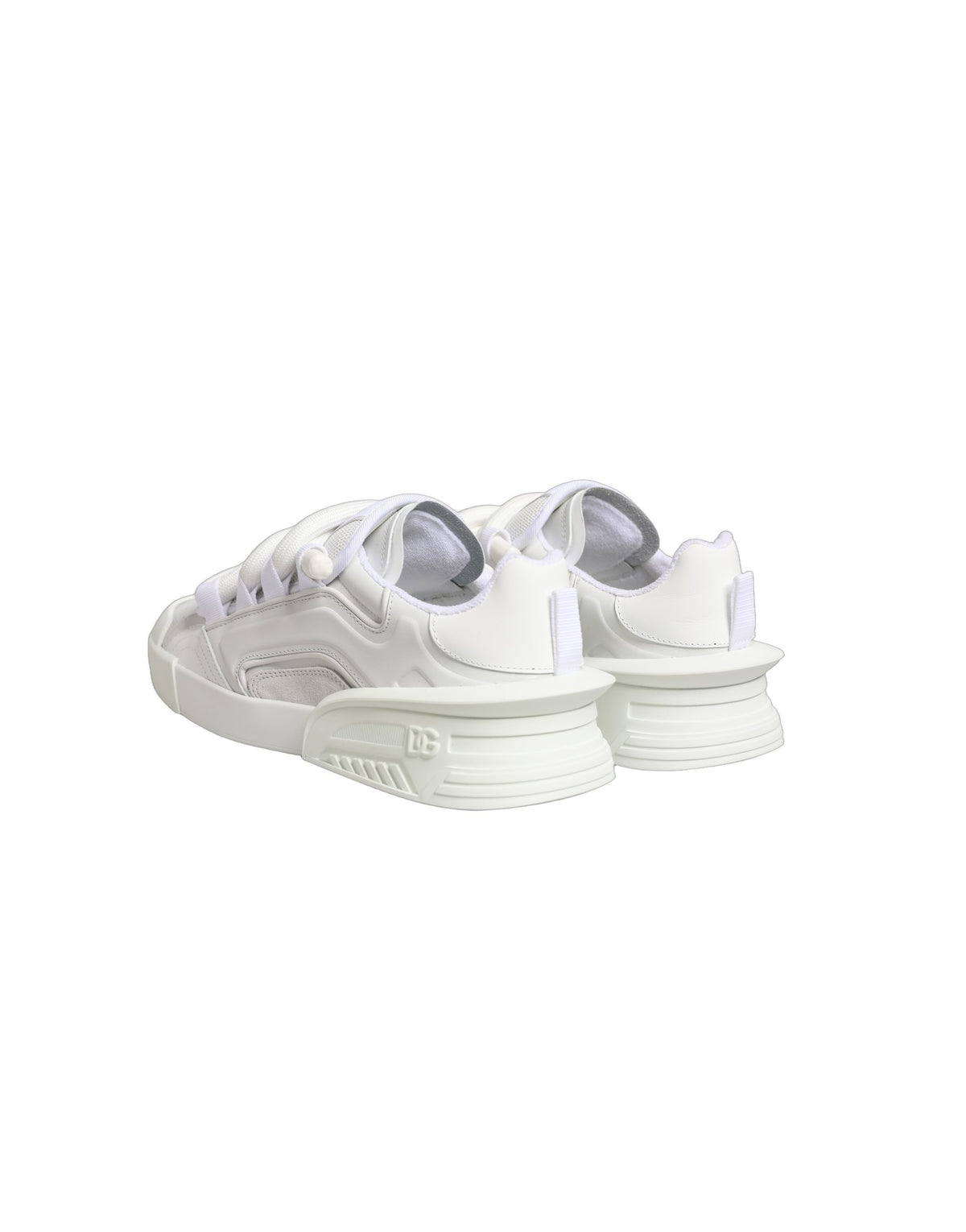 Dolce & Gabbana White Calfskin Leather Low Top Sneakers Men's Shoes (Pre-Owned)