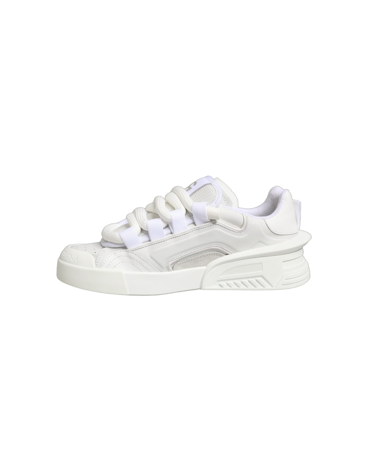 Dolce & Gabbana White Calfskin Leather Low Top Sneakers Men's Shoes (Pre-Owned)