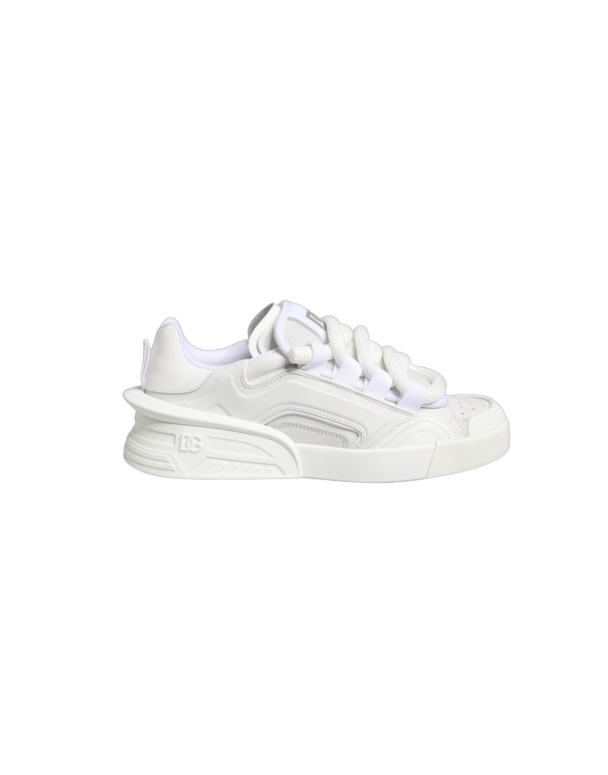 Dolce & Gabbana White Calfskin Leather Low Top Sneakers Men's Shoes (Pre-Owned)
