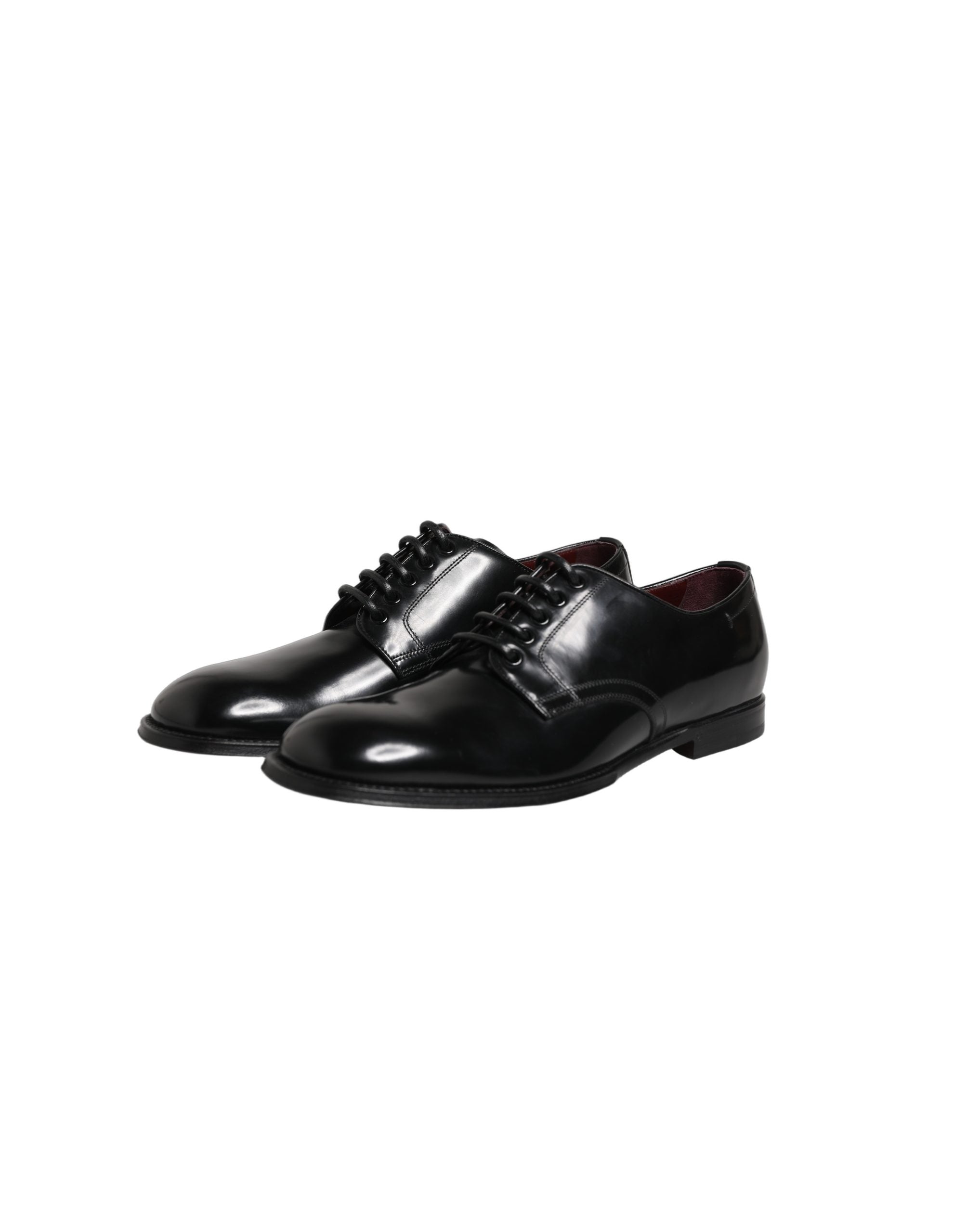 Dolce & Gabbana Black Calfskin Leather Derby Men Dress Men's Shoes
