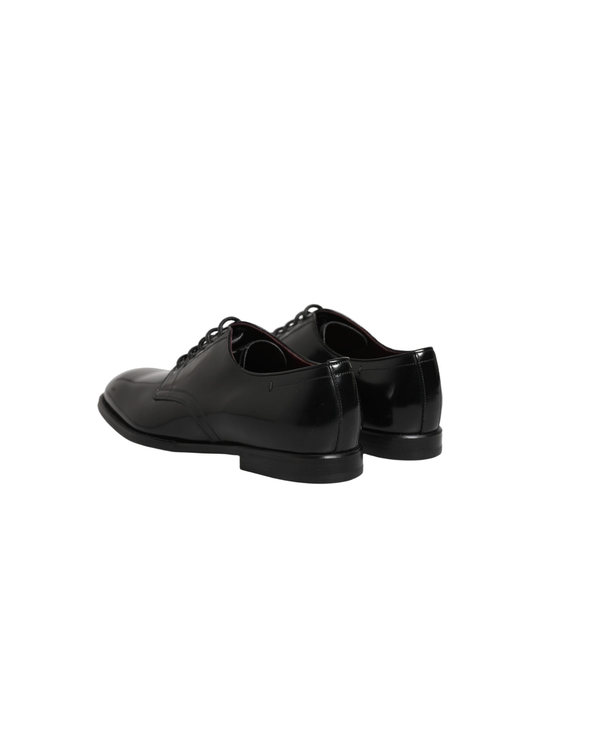 Dolce & Gabbana Black Calfskin Leather Derby Men Dress Men's Shoes