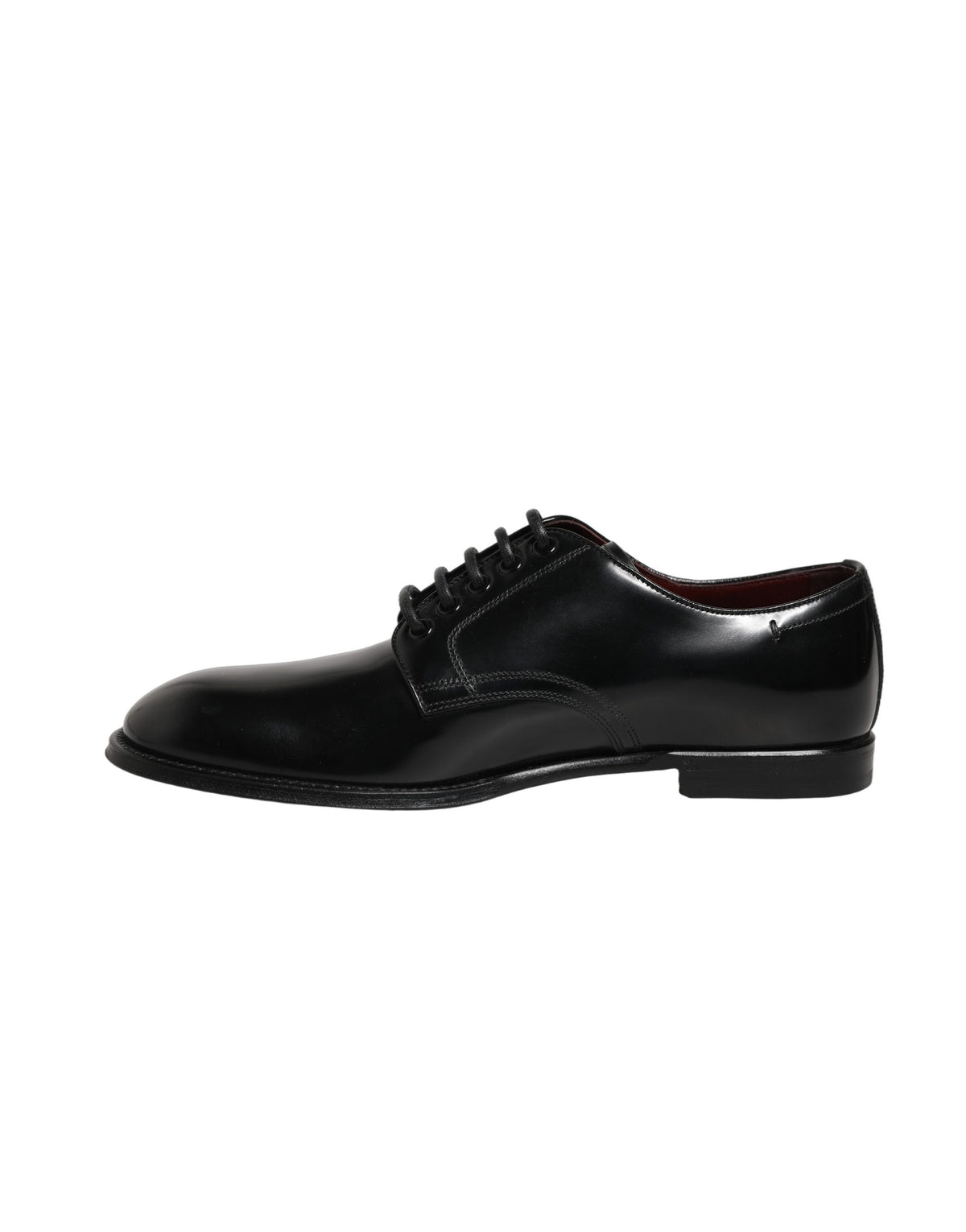 Dolce & Gabbana Black Calfskin Leather Derby Men Dress Men's Shoes